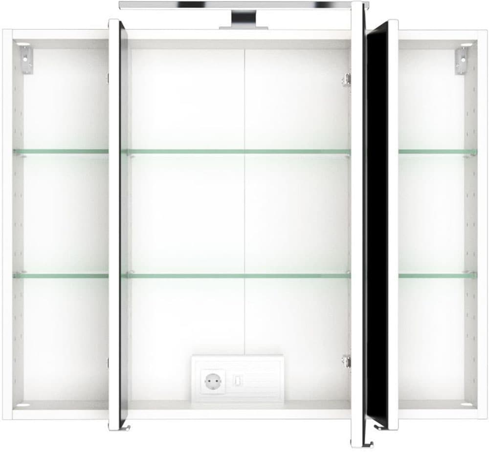 welltime Badmöbel-Set »Welltime Möbel Baabe Waschtisch-Set 3tlg. oder 5tlg.«, (5 St.), gedämpfte Scharniere und Softclose-Funktion, inklusive LED-Beleuchtung