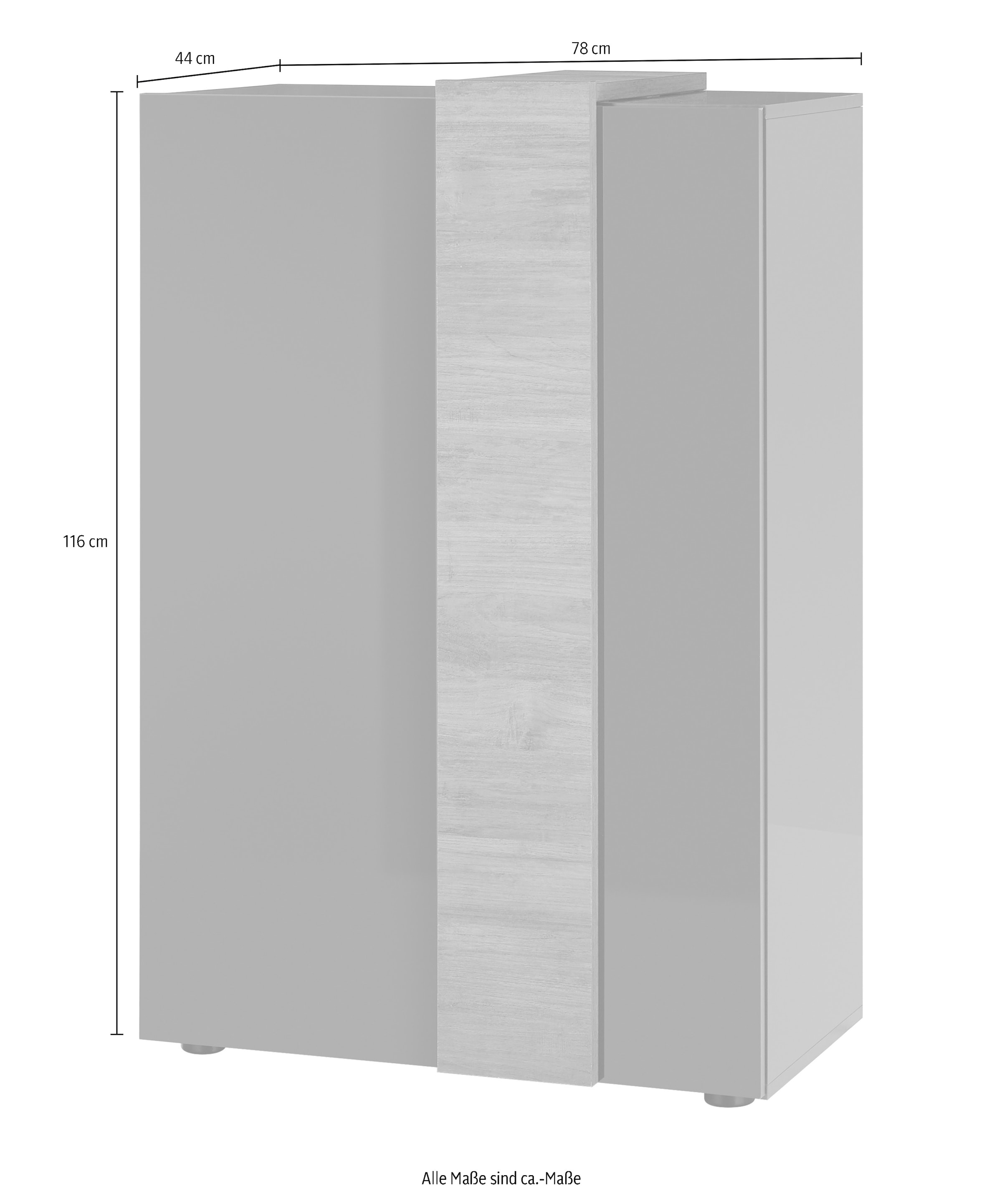 MCA furniture Highboard, Höhe ca. 116 cm