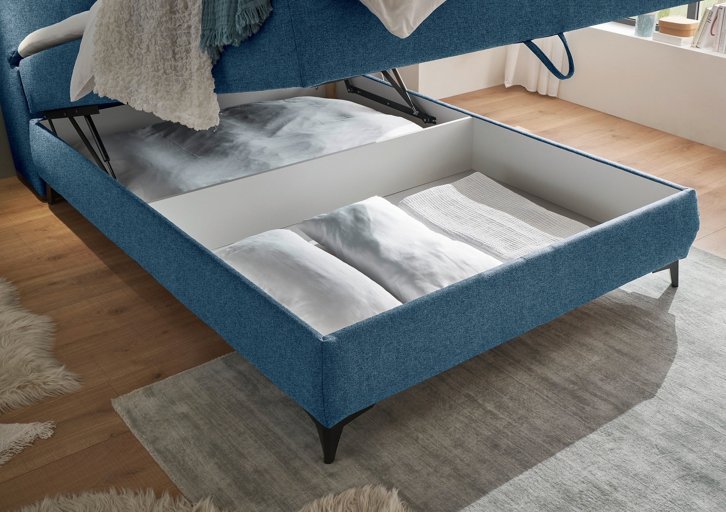 ED EXCITING DESIGN Boxbett »Atlantis«, mit Bettkasten und Stauraum im Kopfteil
