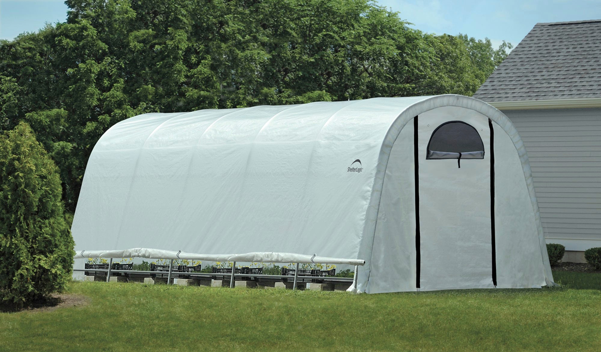 ShelterLogic Foliengewächshaus »Weiß, 610x370x250 cm«, aus UV-beständiger und wasserdichter Polyethylene-Plane
