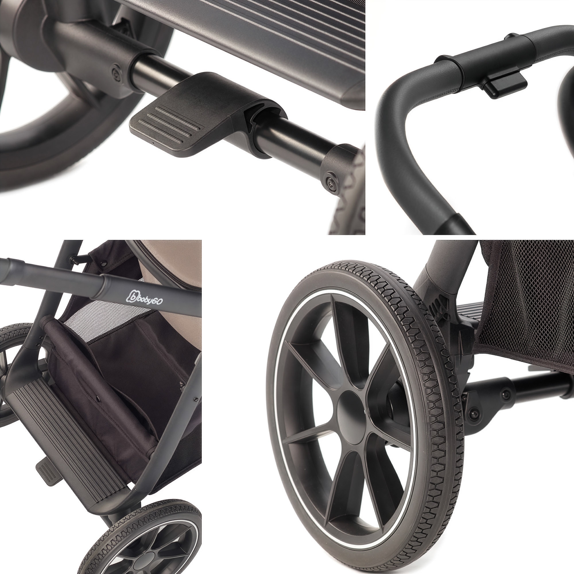 BabyGo Zwillings-Kombikinderwagen »Duo« inkl. Wickeltasche u. 2 Regenhauben