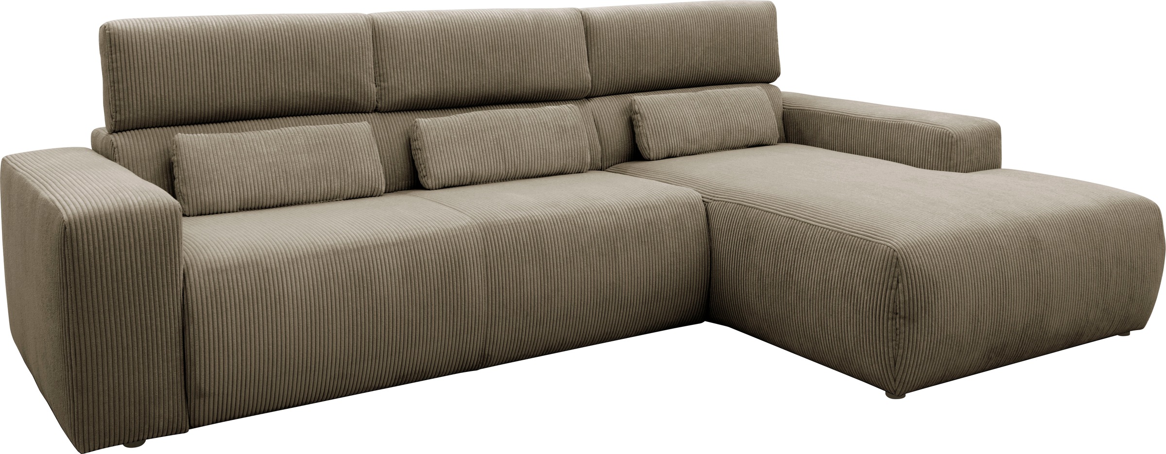 DOMO collection Ecksofa »Brandon große Ausführung B/T/H: 289/177/80 cm, auch in Leder und Cord«, mit Kopfteilverstellung, wahlweise Sitztiefenverstellung, L-Form