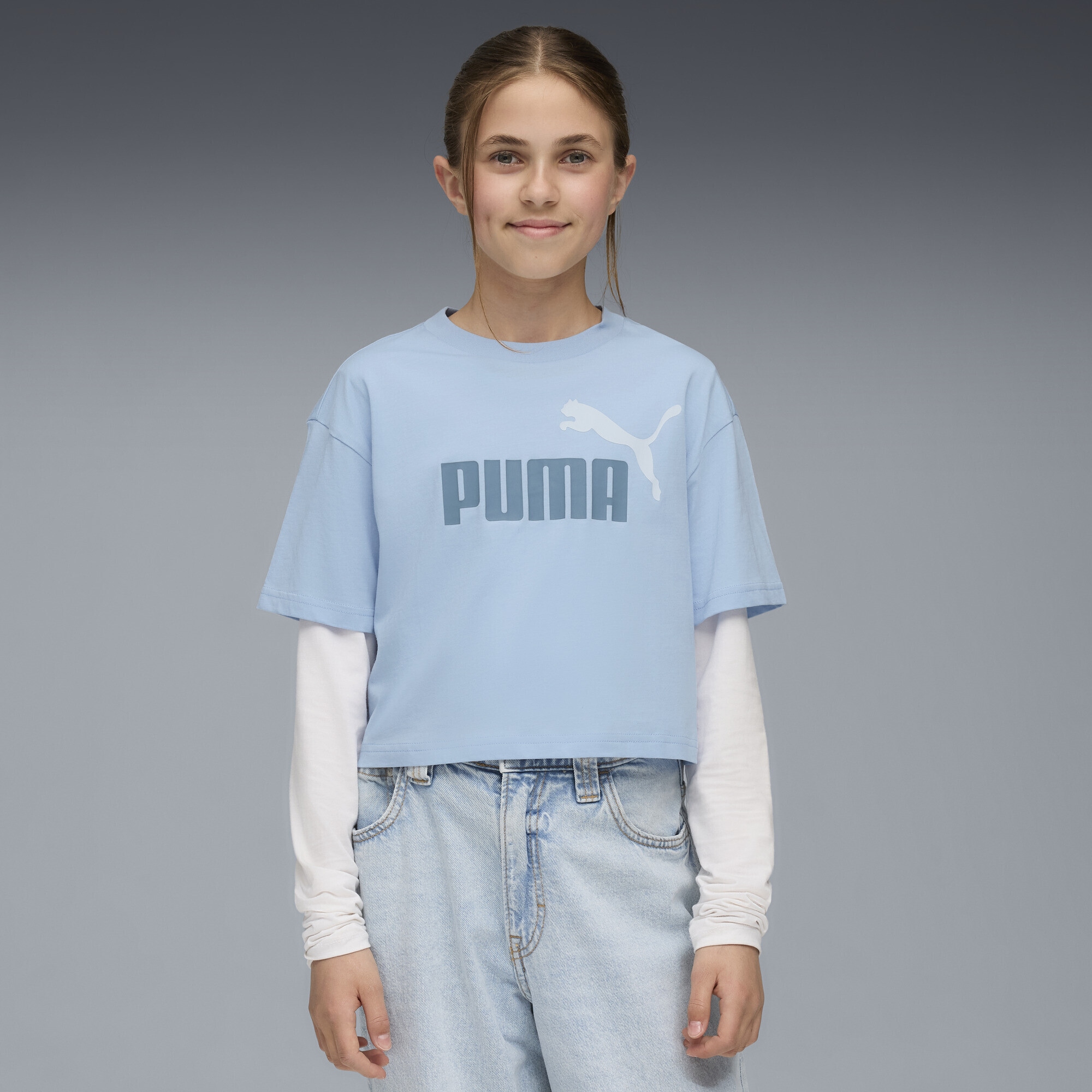 PUMA T-Shirt »Essentials 2 Colour No. 1 PUMA Logo Kurzes T-Shirt Mädchen«