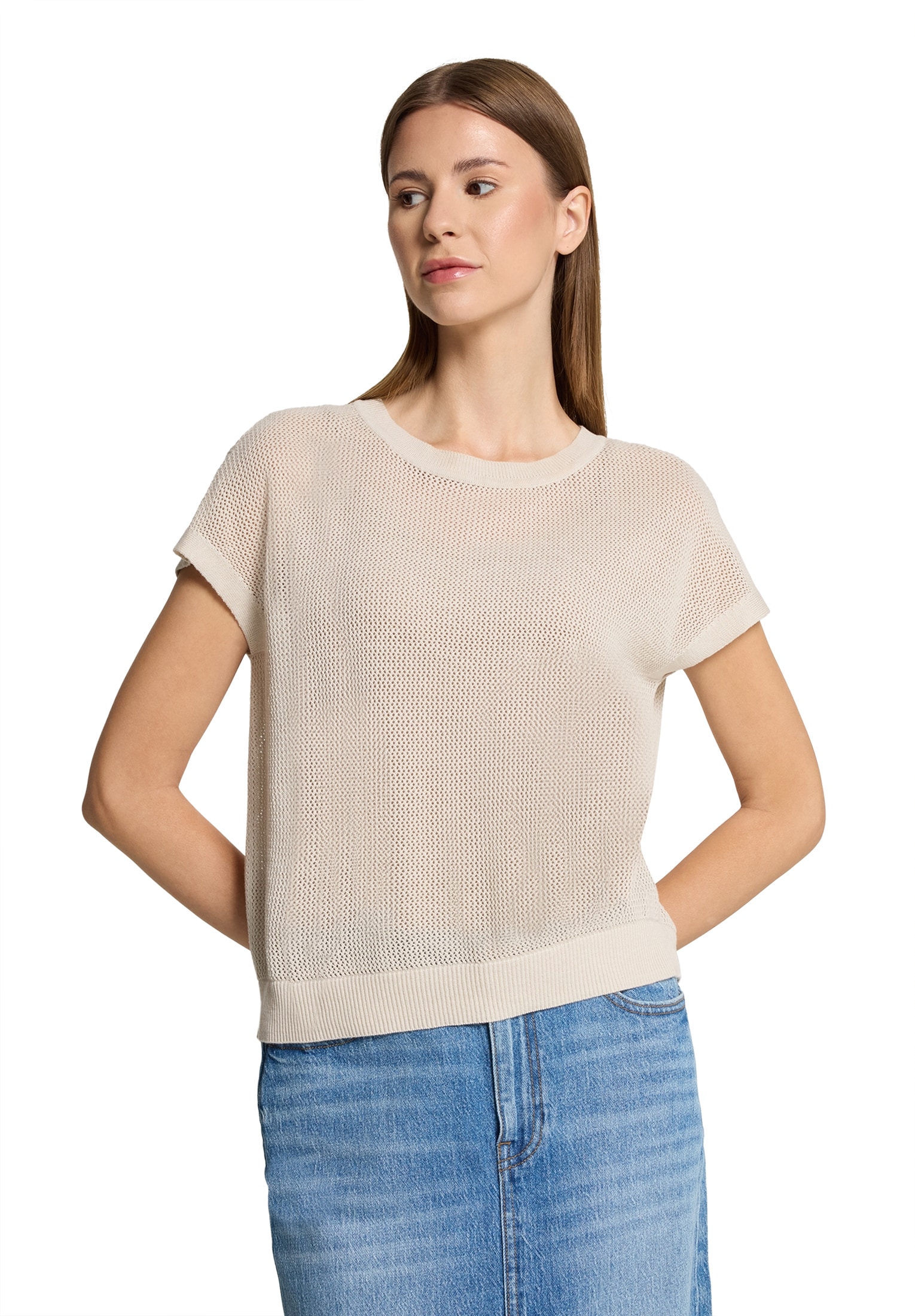 Betty Barclay Stricktop »Betty Barclay Damen Lochstrick-Pullover ohne Arm«