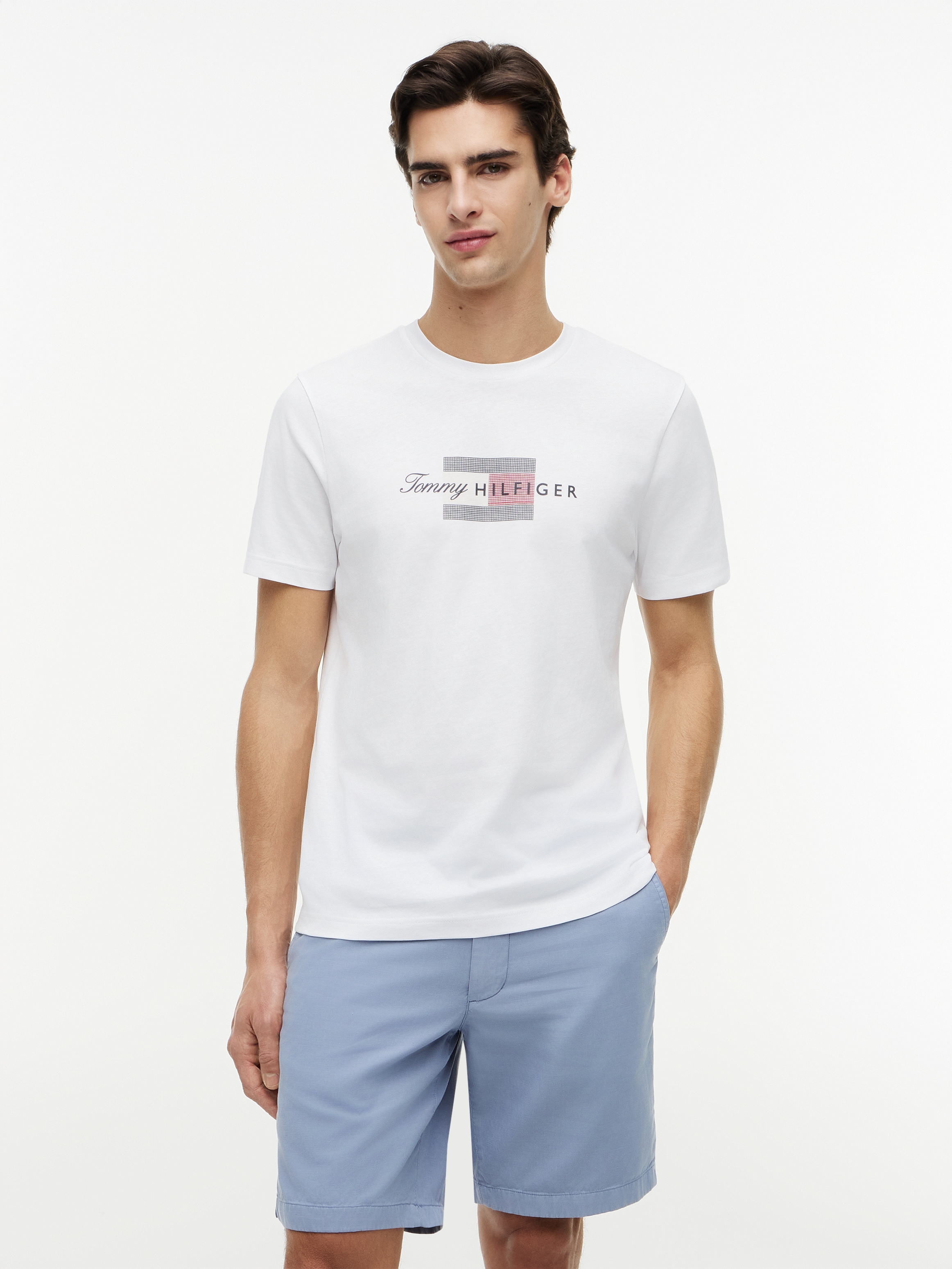 Tommy Hilfiger T-Shirt "SCRIPT FLAG REGULAR TEE" aus Jersey mit Flag-Grafik