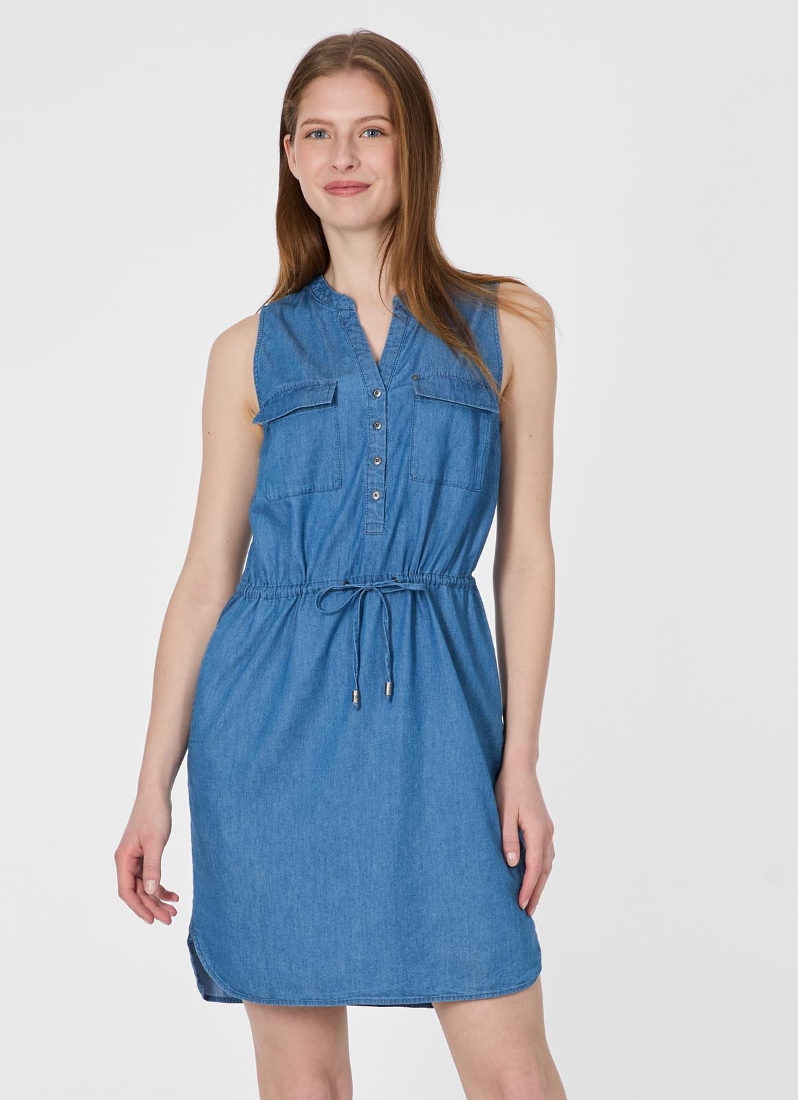 Ragwear Jeanskleid "ROISSIN DENIM" Brusttaschen Baumwoll-Viskose-Mix mit De günstig online kaufen