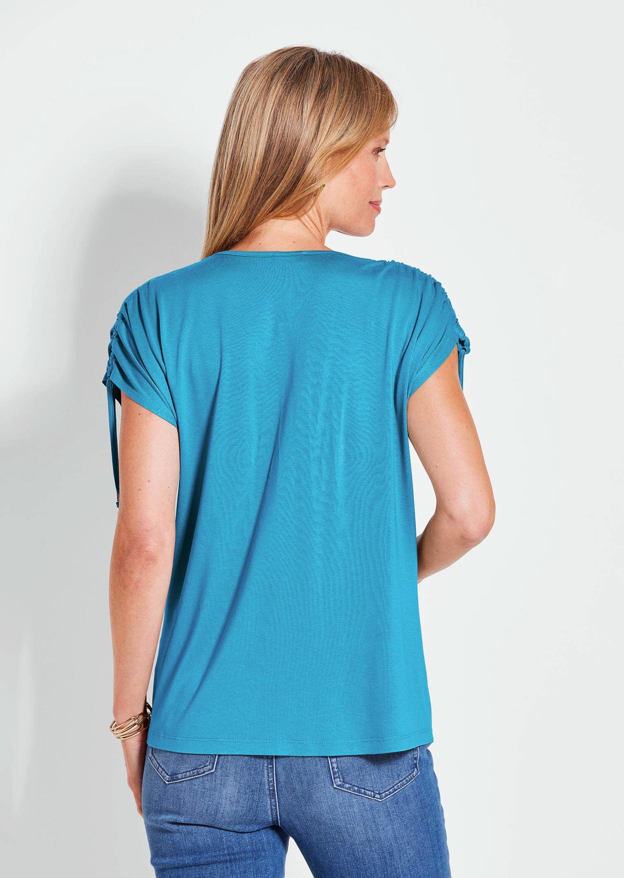 GOLDNER Kurzarmshirt »Kurzgröße Kurzarm Viskose-Oberteil«