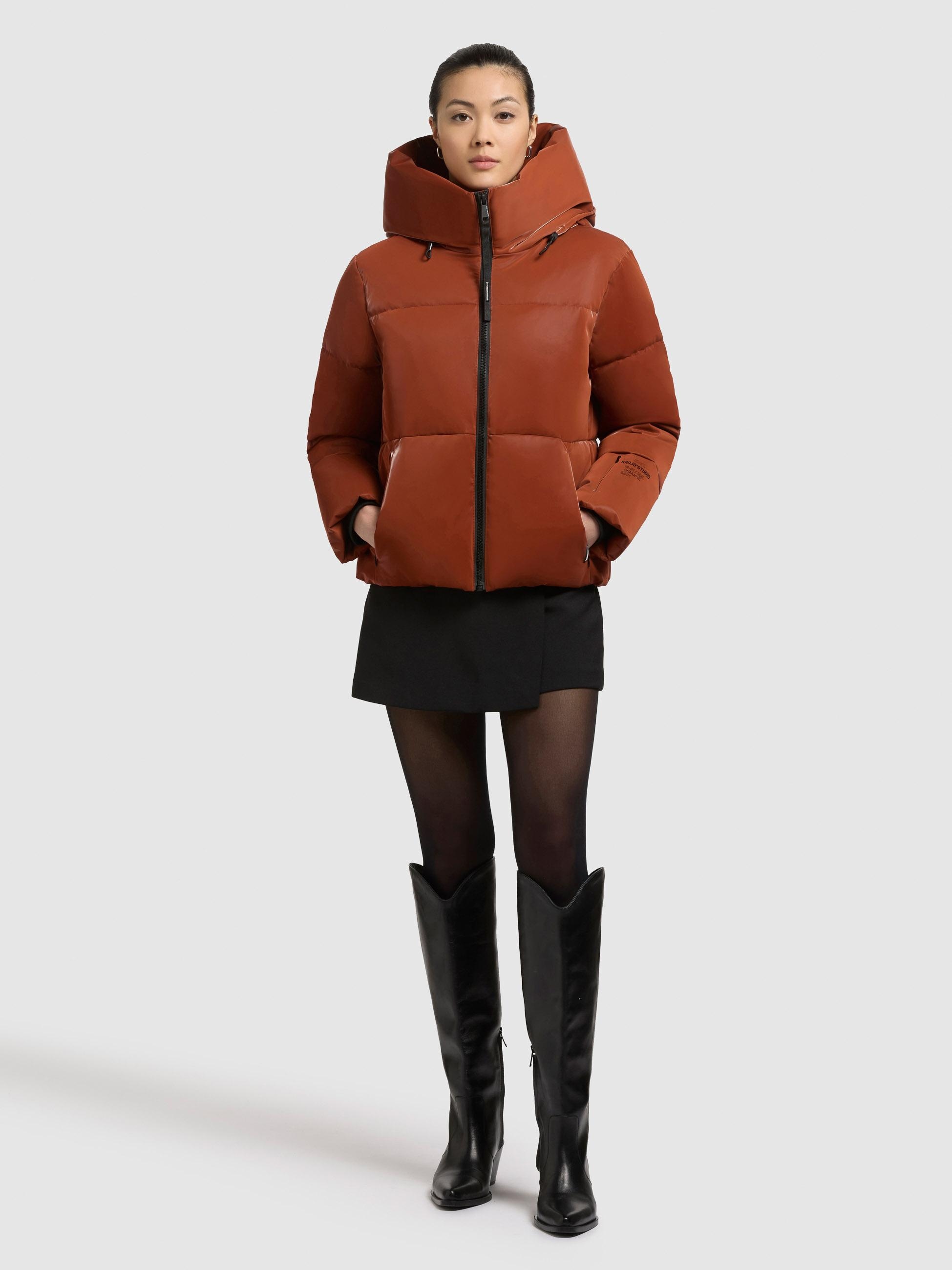 khujo Steppjacke »Audrey Shiny« mit Kapuze Schimmernde Damen Winterjacke mit Kapuze