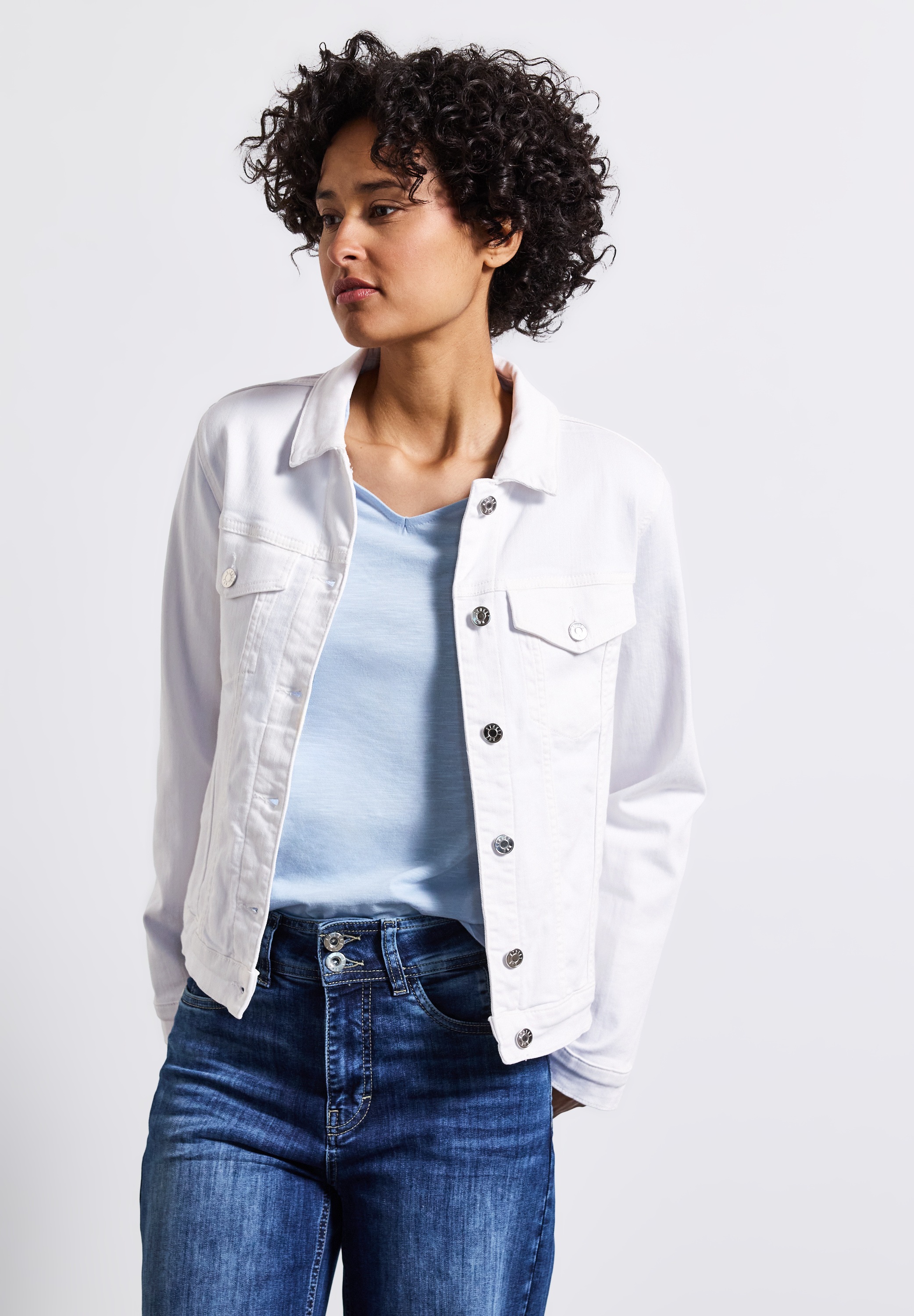 STREET ONE Jeansjacke, ohne Kapuze, aus softem Materialmix günstig online kaufen