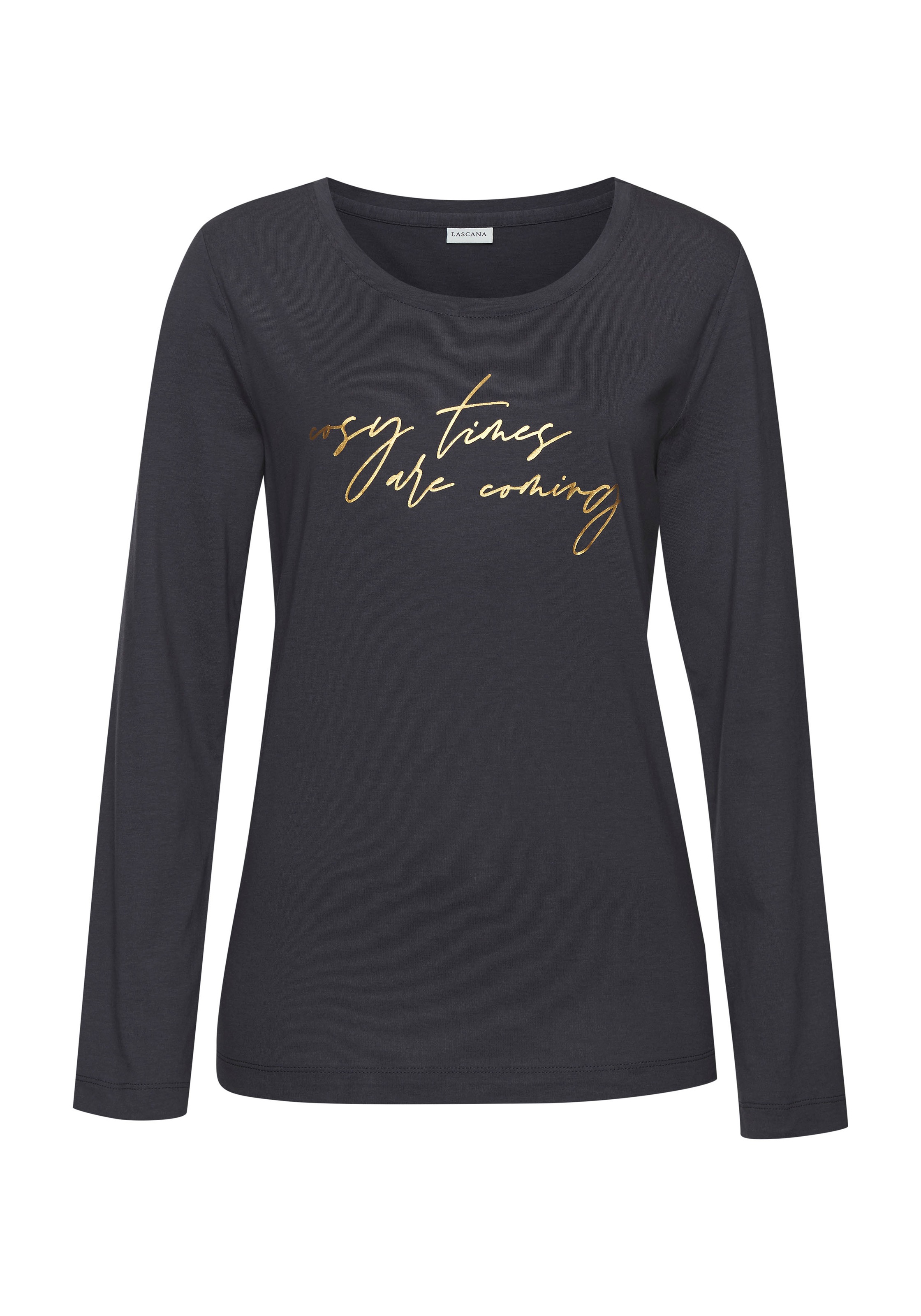 LASCANA Pyjamaoberteil 1-teilig, mit Folienprint günstig online kaufen