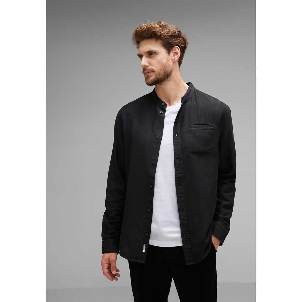 STREET ONE MEN Langarmhemd, mit Brusttasche
