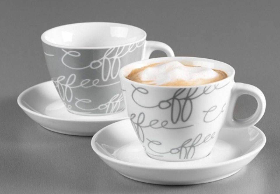 Ritzenhoff & Breker Cappuccinotasse "Cornello Grey" 2 Tassen, 2 Untertassen günstig online kaufen