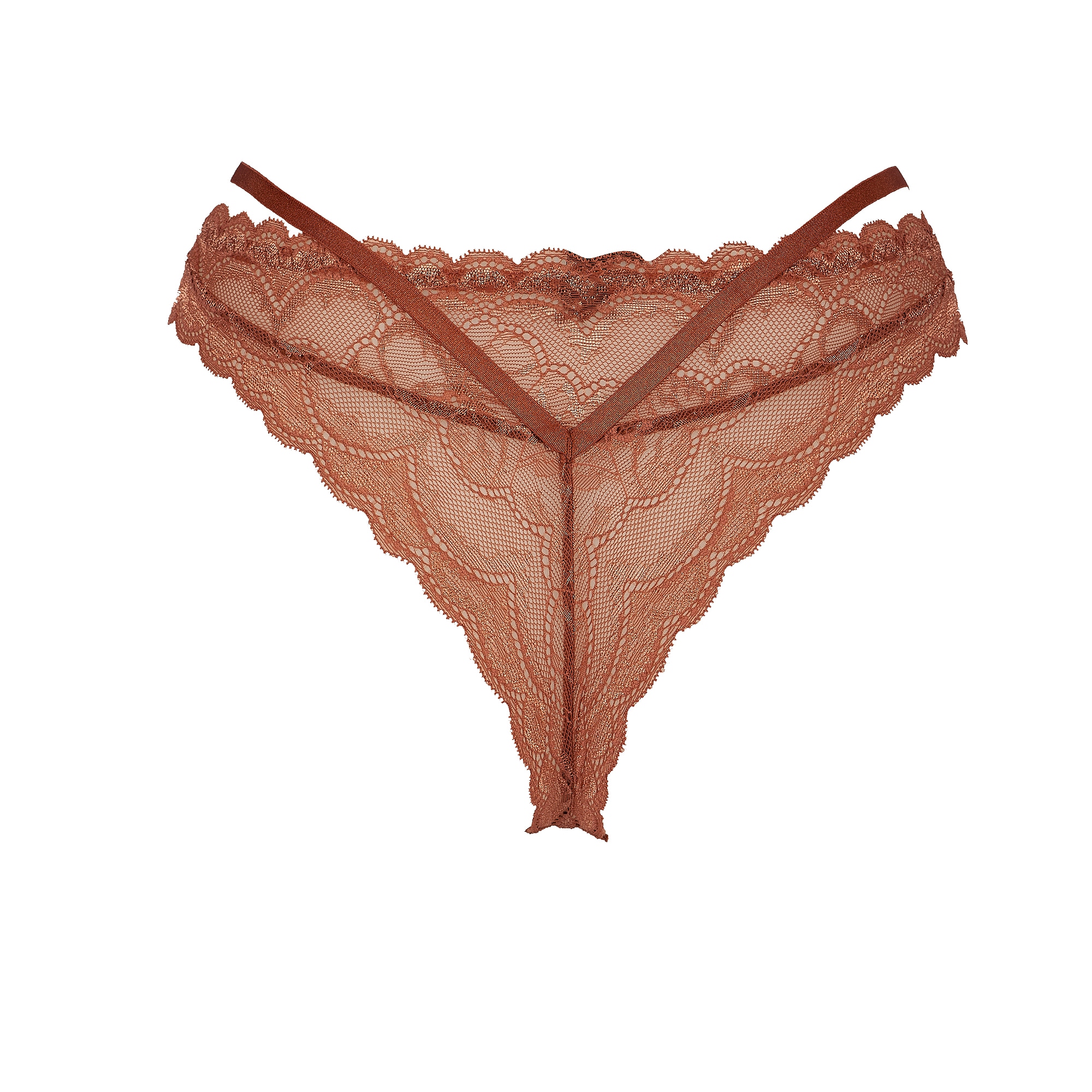 After Eden D-cup & up String »Mexy«, Florale Spitze, Riemchendetails
