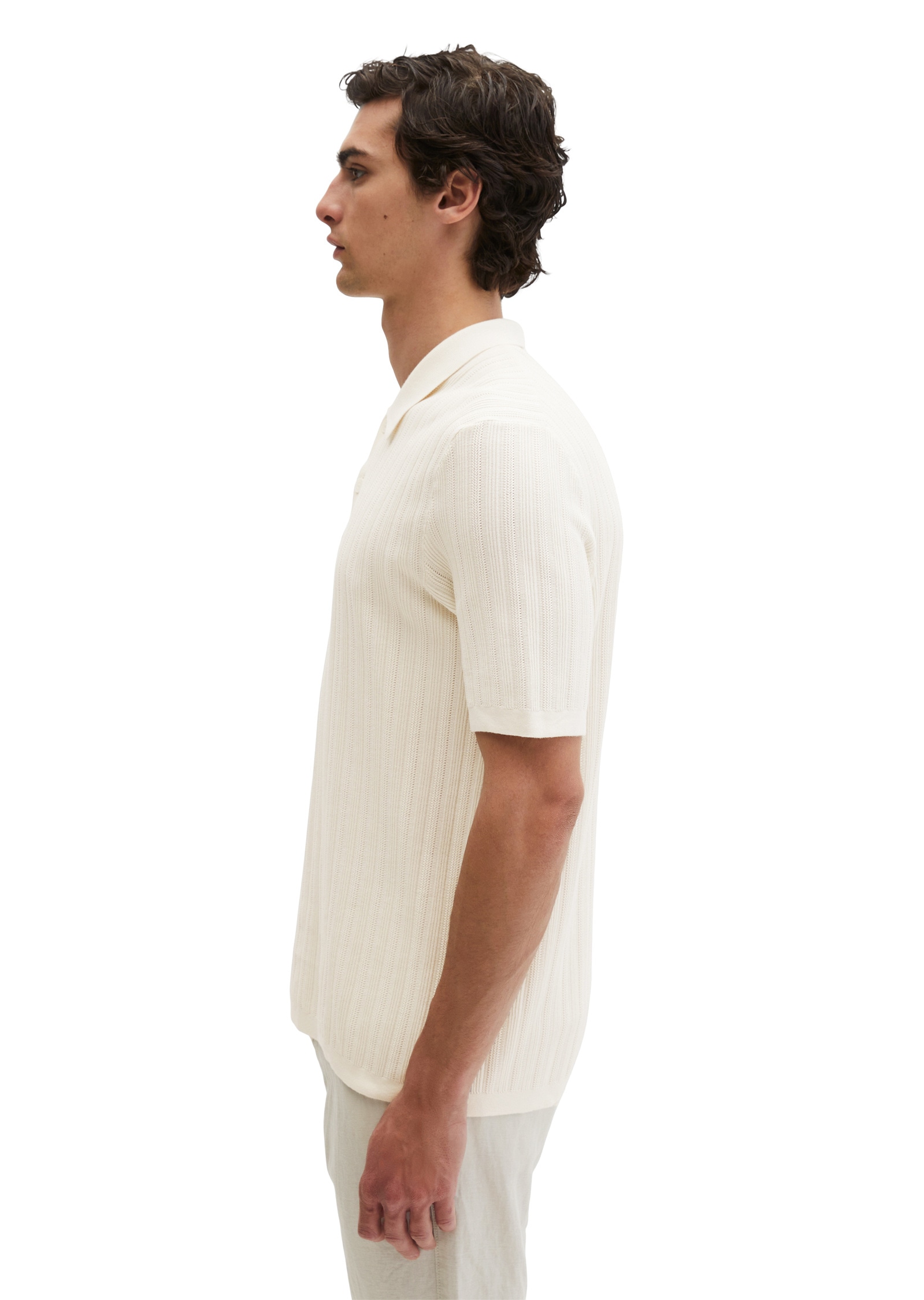 Marc O'Polo Poloshirt »mit vertikaler Strickstruktur«