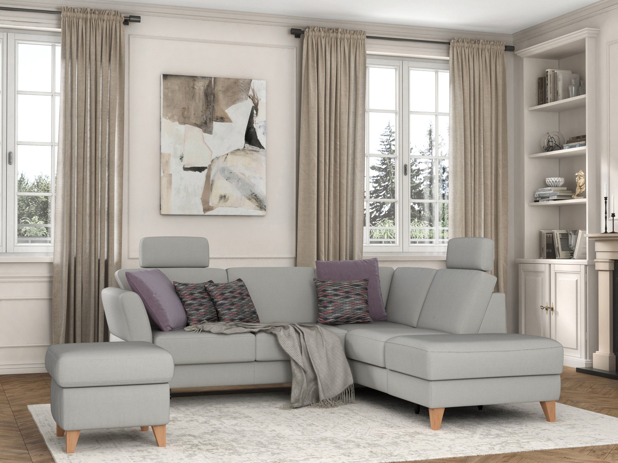 sit&more Ecksofa »Visby L-Form«, Wahlweise mit Bettfunktion und Stauraum, frei im Raum stellbar