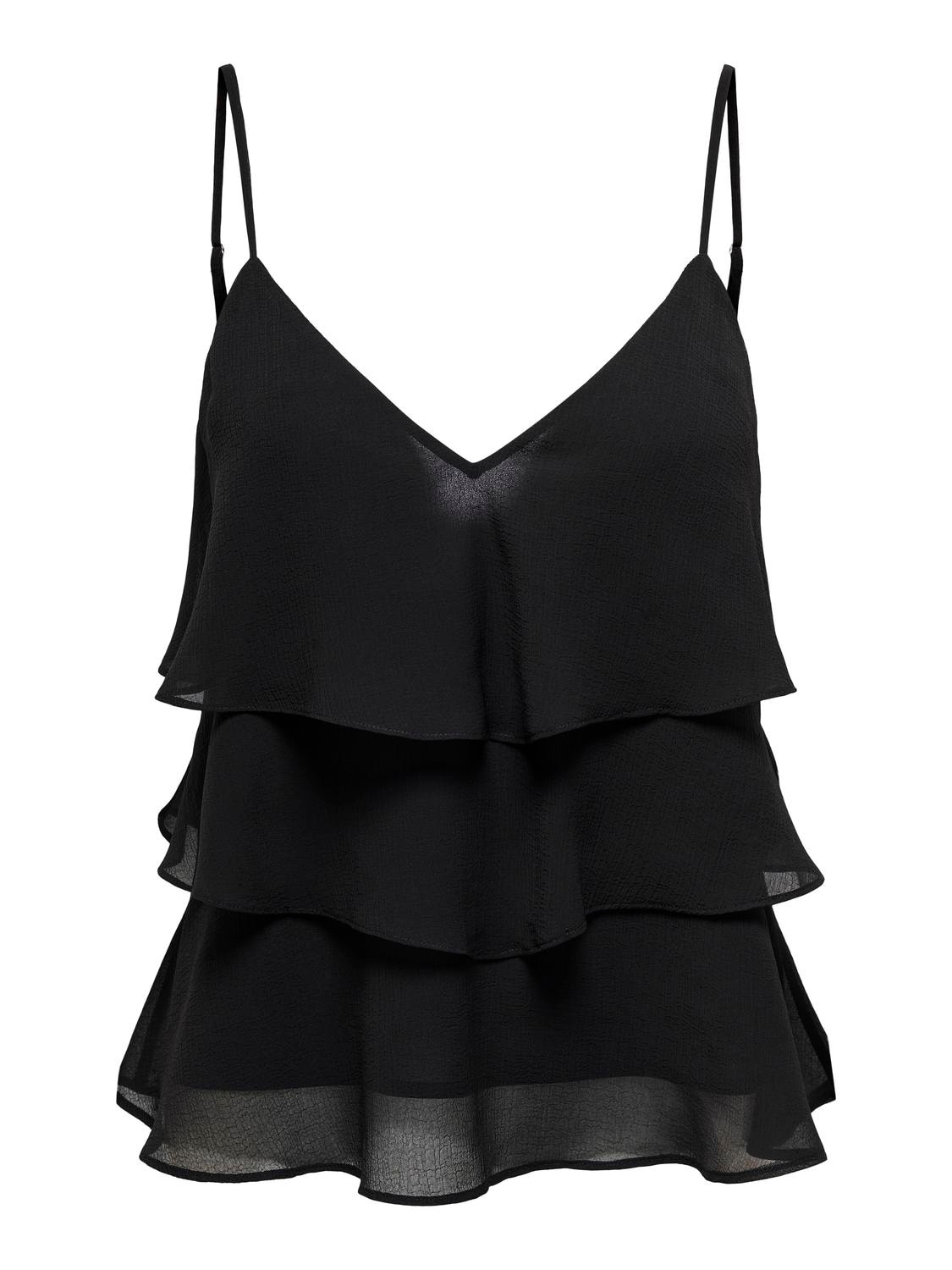 Only Trägertop "Onllinn Life Flounce Singlet Wvn Noos" Kunstfaser, Regular Fit