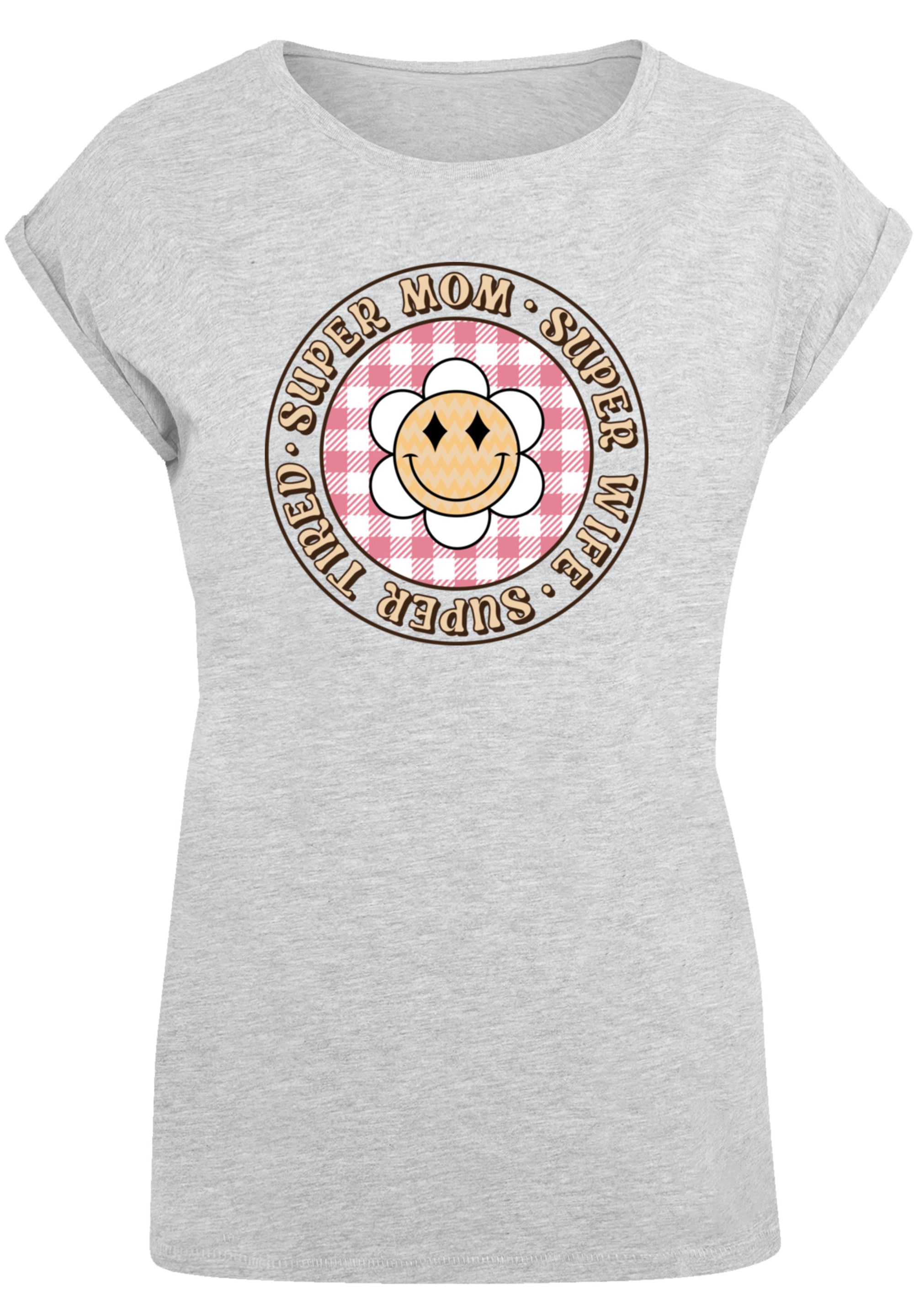F4NT4STIC T-Shirt »Muttertag super müde Mama Retro Blumen«, Premium Qualität
