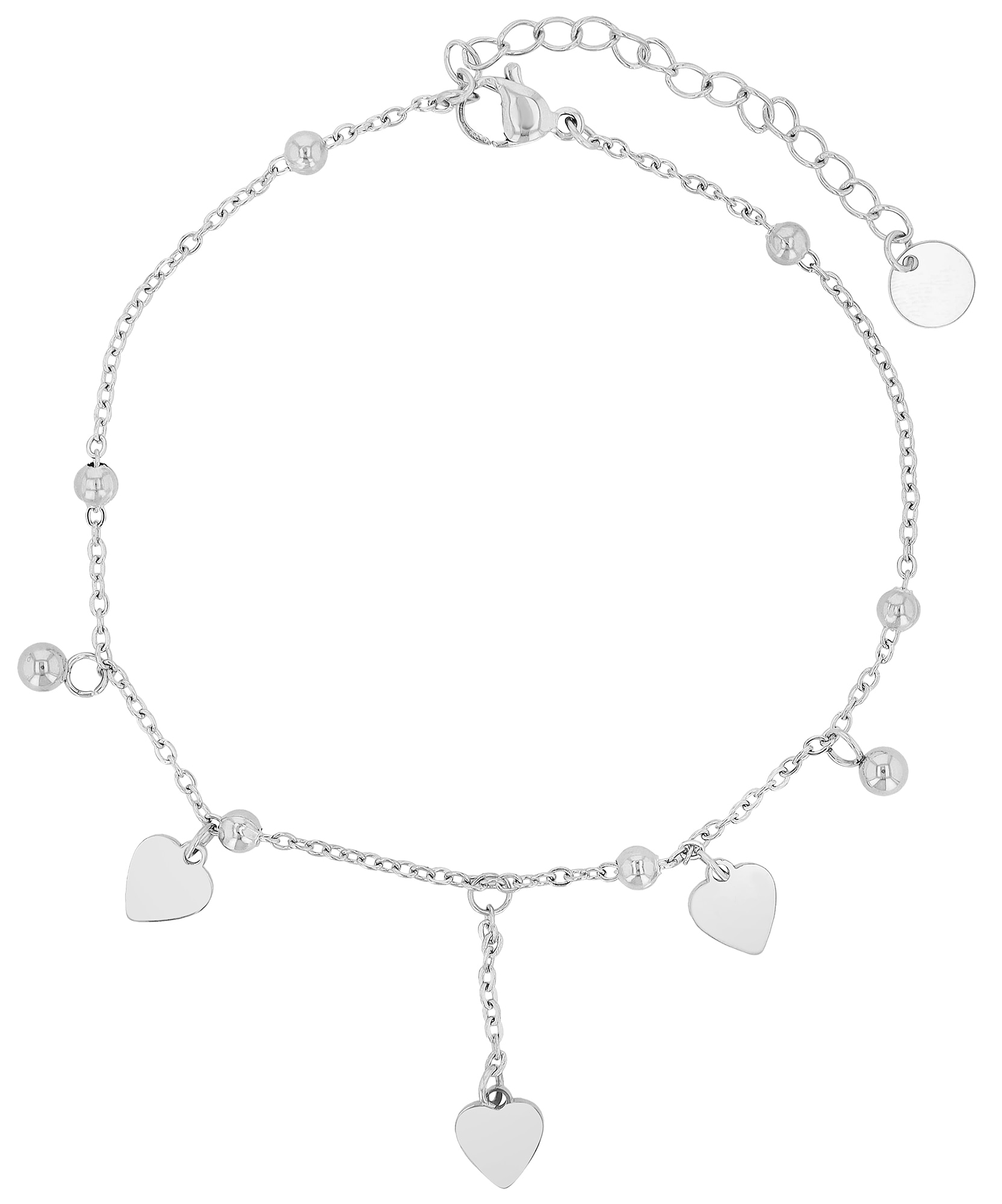 Adelia´s Fußkette »Damen Fußkettchen – Herz aus Edelstahl« Eine schöne Geschenkidee für jeden Anlass