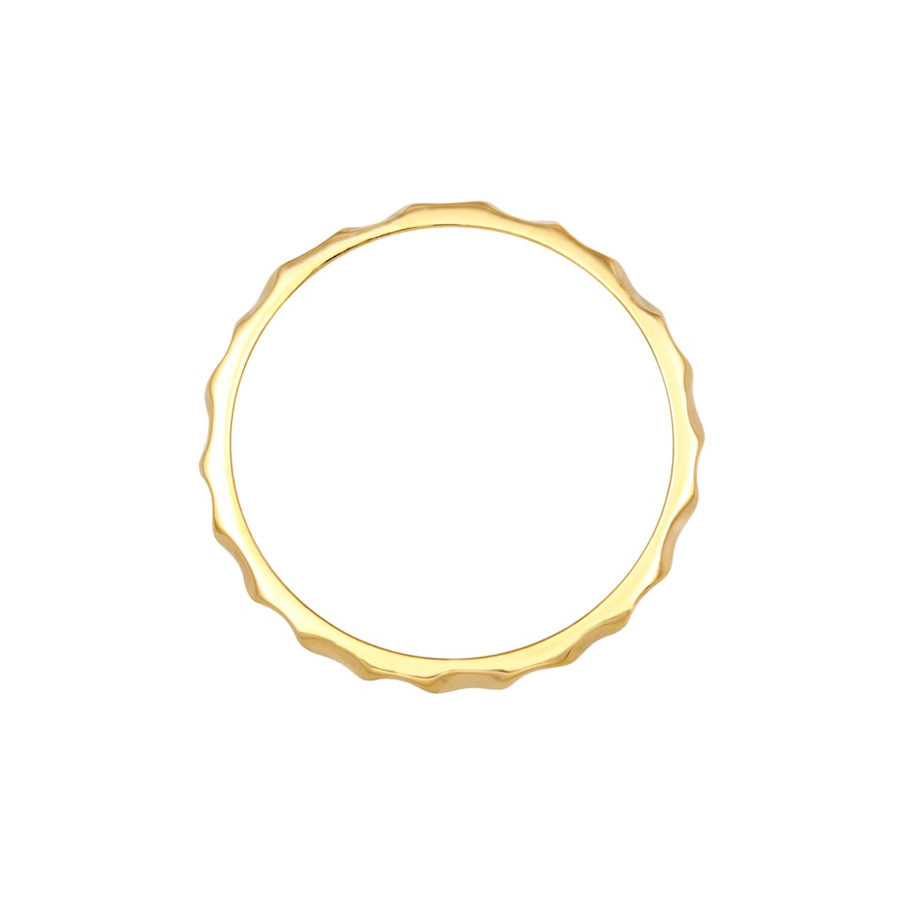 Elli Premium Fingerring »Stacking Facetten Basic 375 Gelbgold«