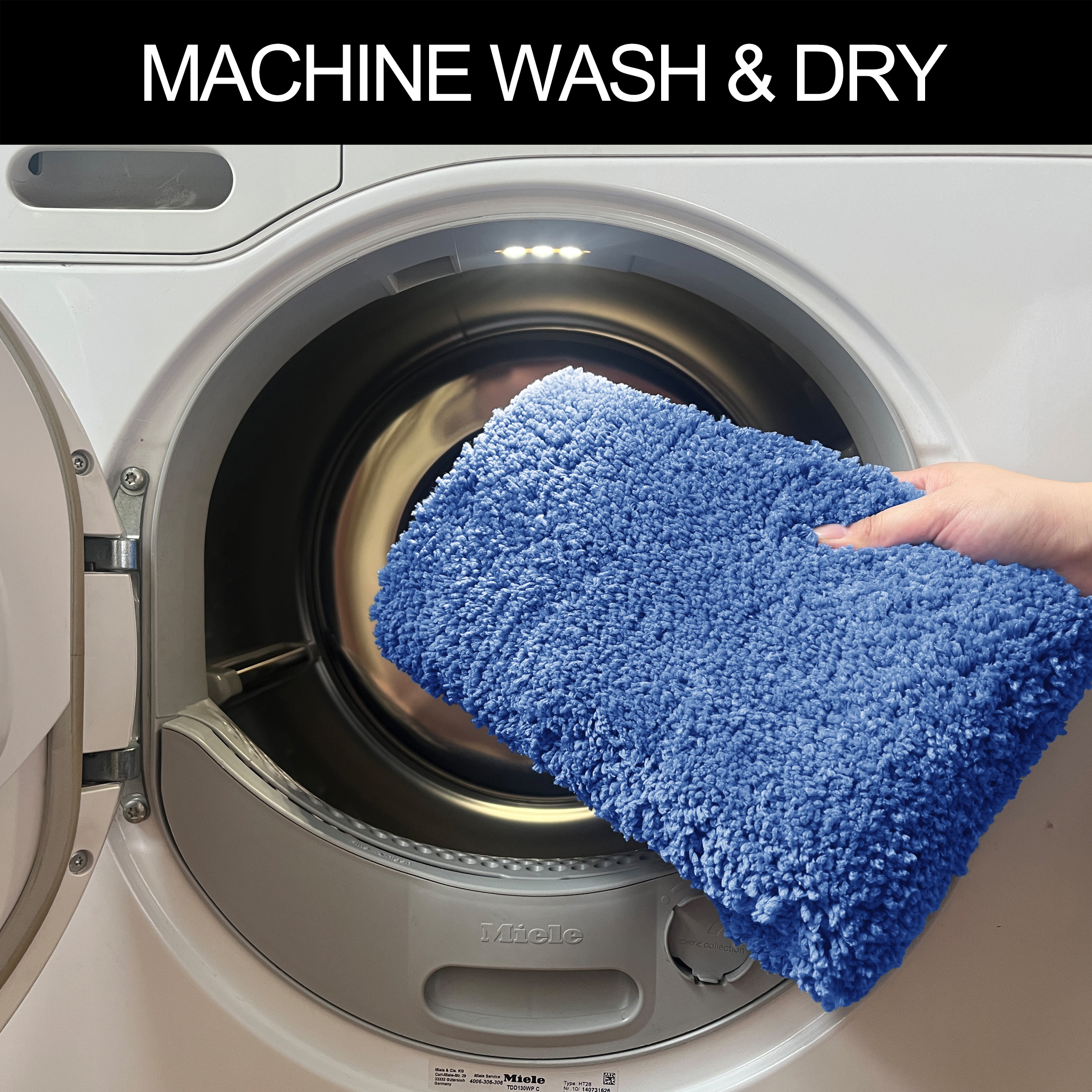 my home Badematte »Inga, Badezimmer Teppich, Badvorleger«, rutschhemmend beschichtet, schnell trocknend-strapazierfähig-fußbodenheizungsgeeignet, Badteppich, unifarben, weich, als halbrund und rechteckig erhältlich