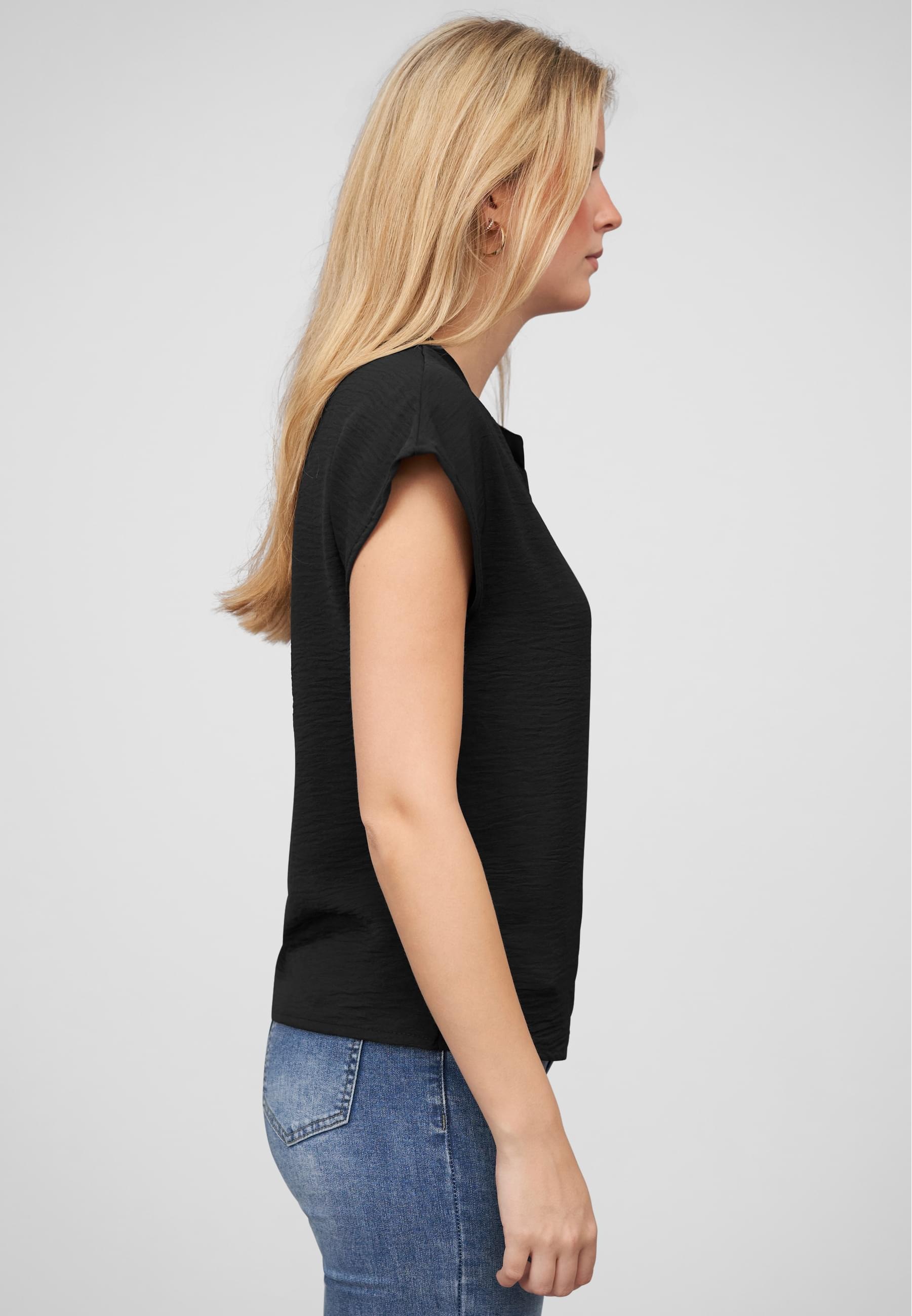 CLOUD 5IVE Klassische Bluse »CLOUD 5IVE Musselin Bluse mit V-Ausschnitt«