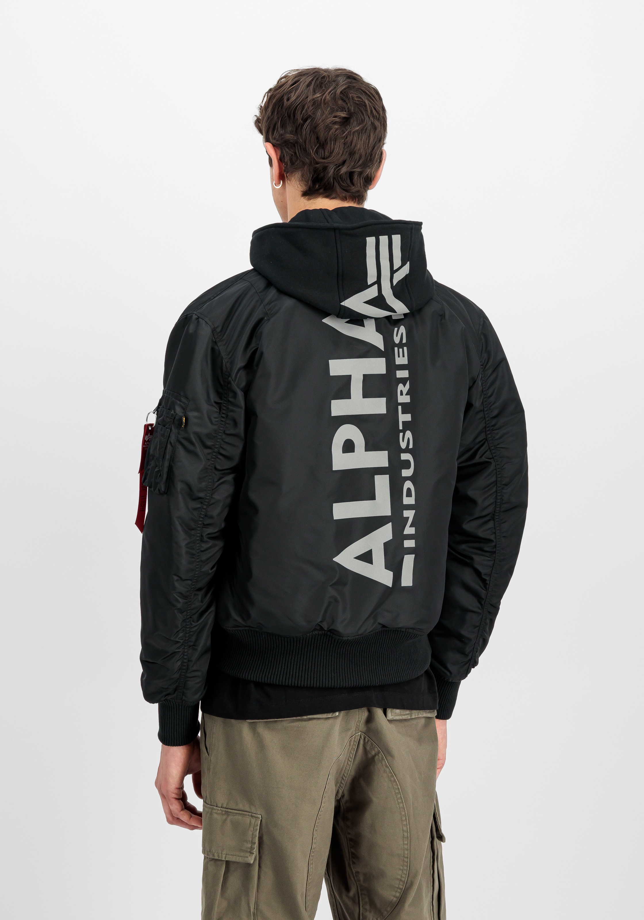 Alpha Industries Bomberjacke "MA-1 ZH Back Print" mit Kapuze Kunstfaser, sl günstig online kaufen