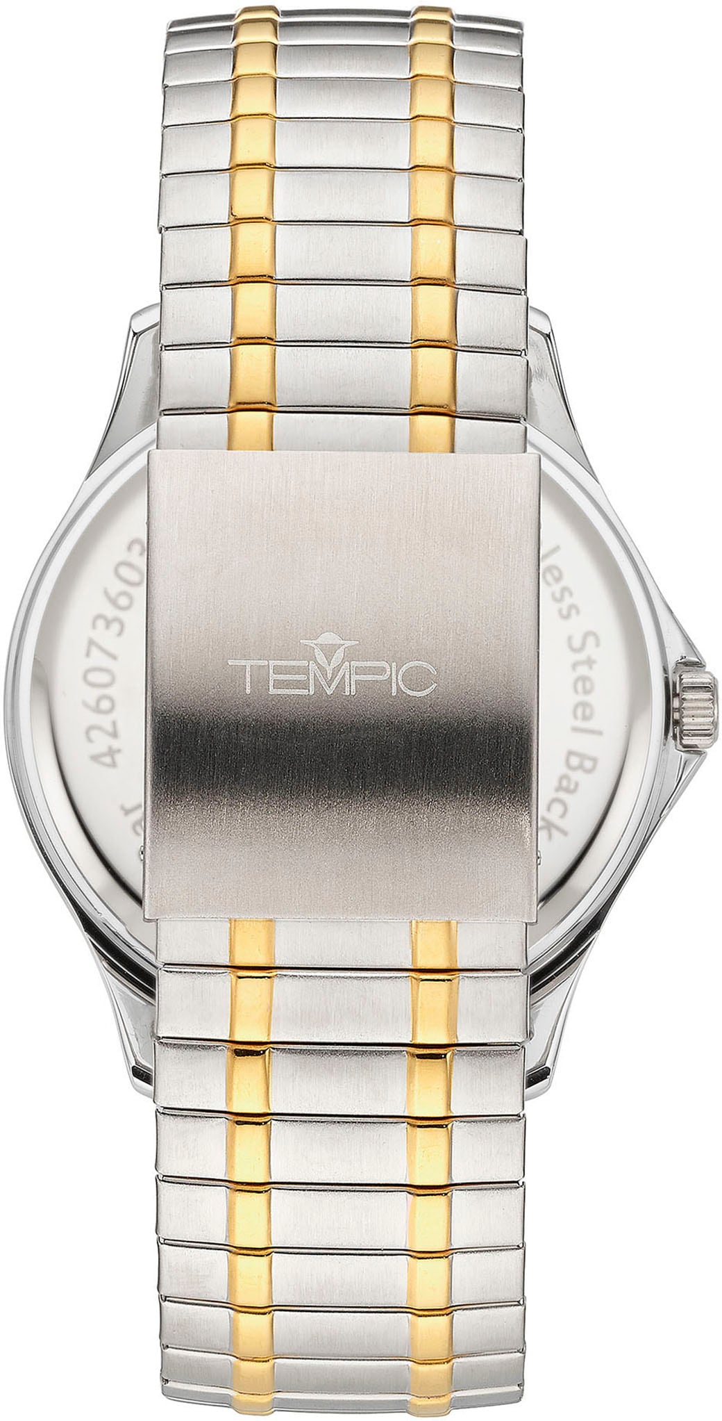 Tempic Quarzuhr, Armbanduhr, Herrenuhr, analog, Flexband, Zugband