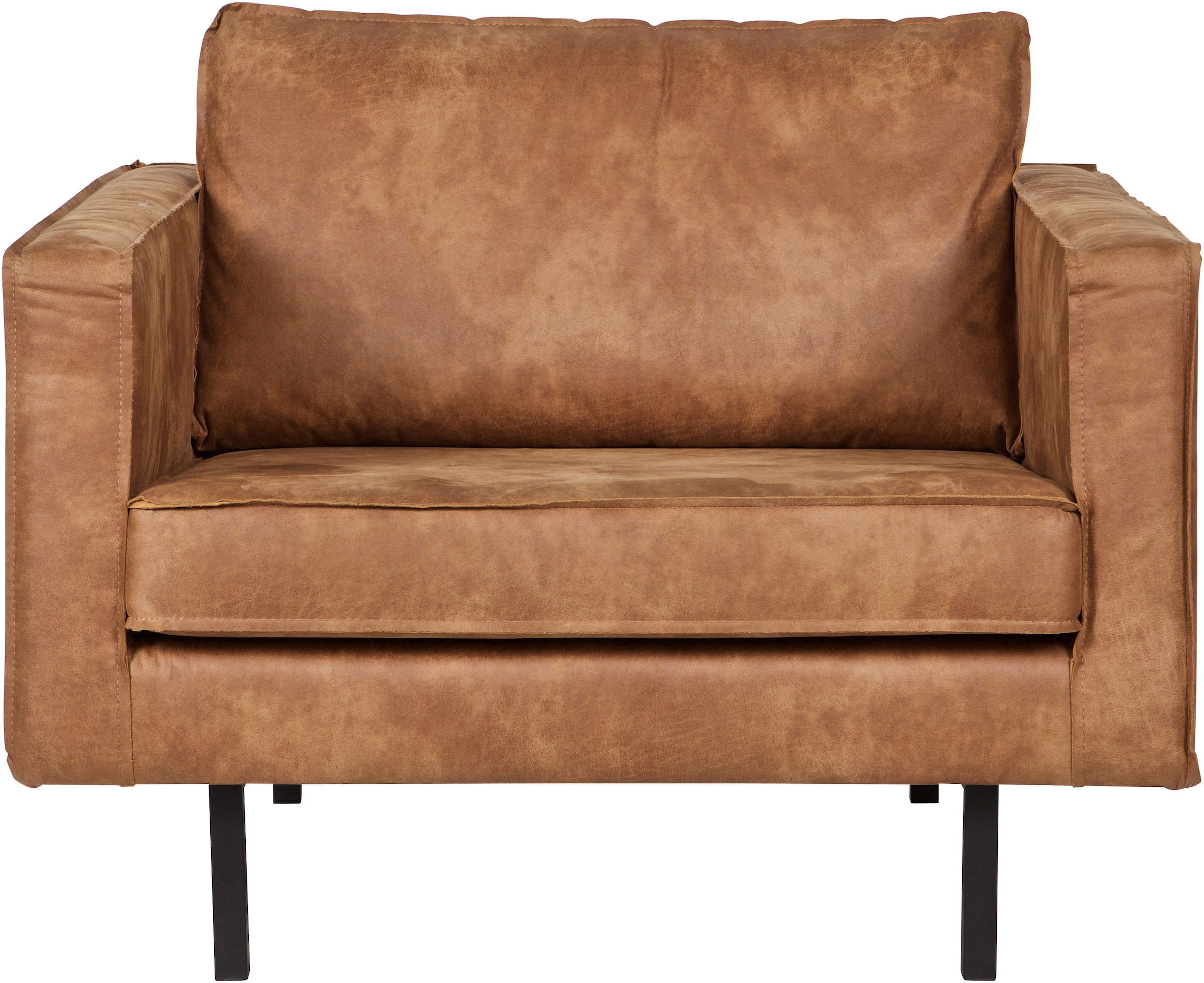 WOOOD Loungesessel "Rodeo Recycling-Lederfaser-Verbundstoff, H 85 x B 105 x T 86 cm" Tragkraft 120 kg, Gute Verschleißfestigkeit, Zickzack-Federung