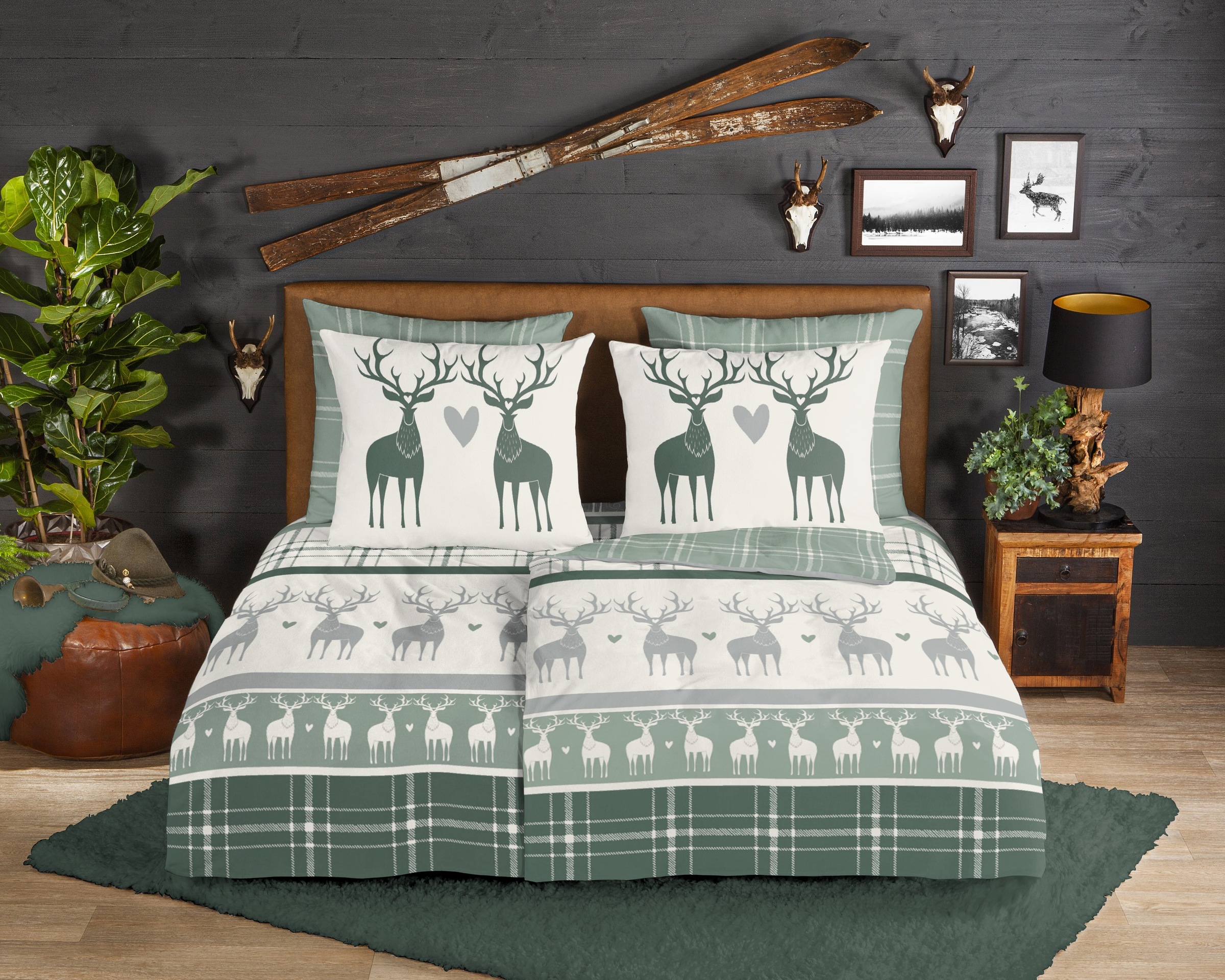 good morning Wendebettwäsche "Bjirk" 3 Stk. tlg. Flanell, Biber, Winter, Wa günstig online kaufen