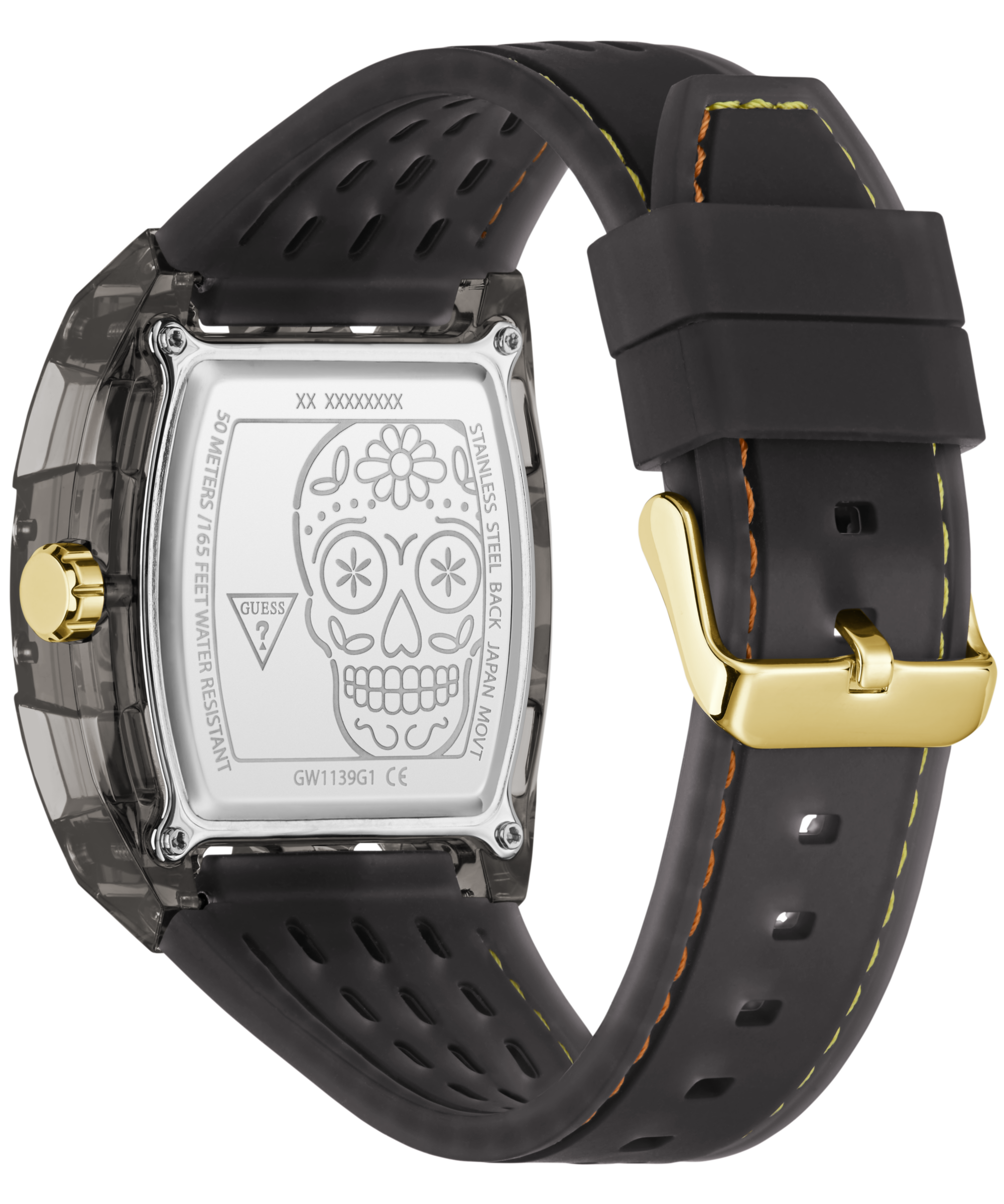 Guess Quarzuhr »CATRIN« Armbanduhr, Herrenuhr, Silikonarmband, analog