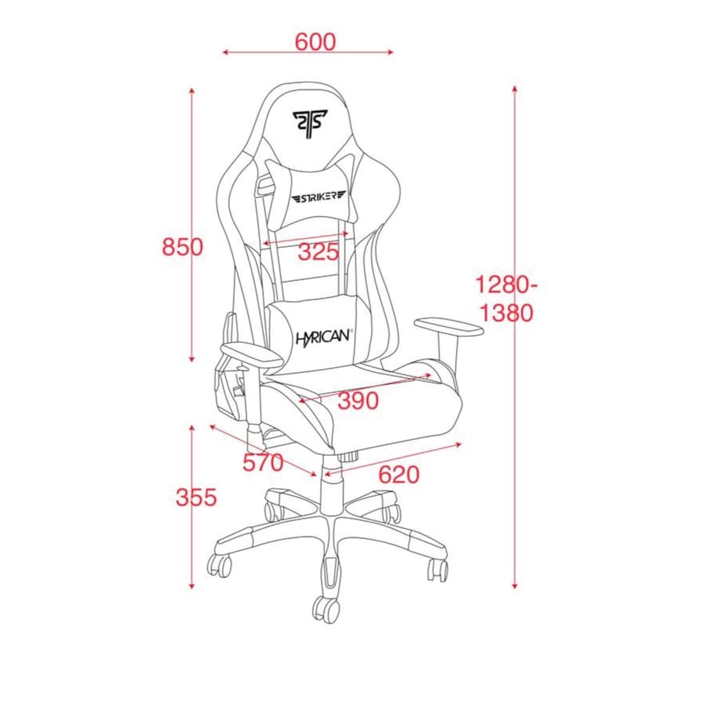 Hyrican Gaming-Stuhl »"Striker Tank" schwarz/weiß, Kunstleder, ergonomischer Gamingstuhl«