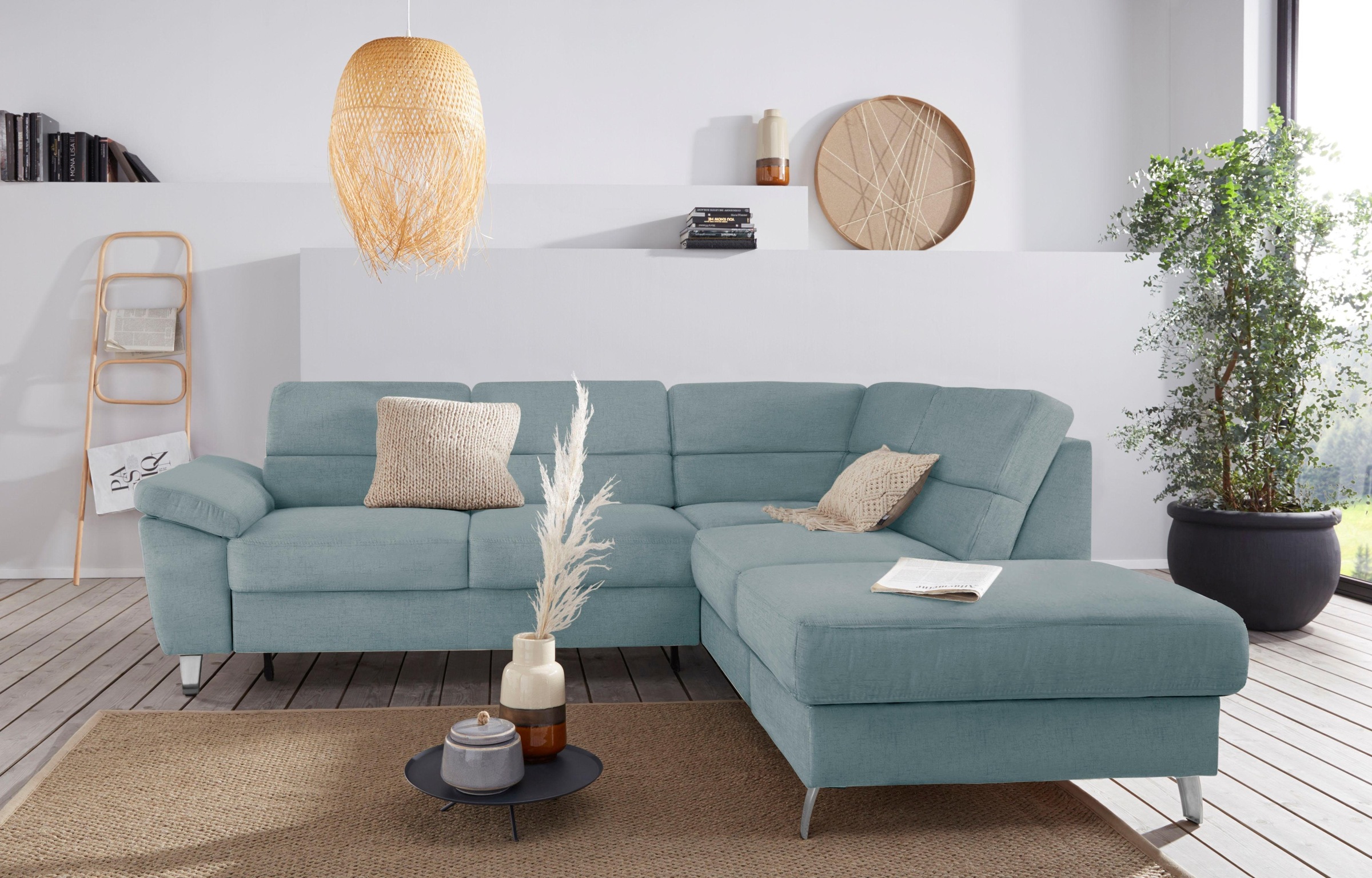 sit&more Ecksofa »Sorano L-Form«, wahlweise mit Bettfunktion und Bettkasten