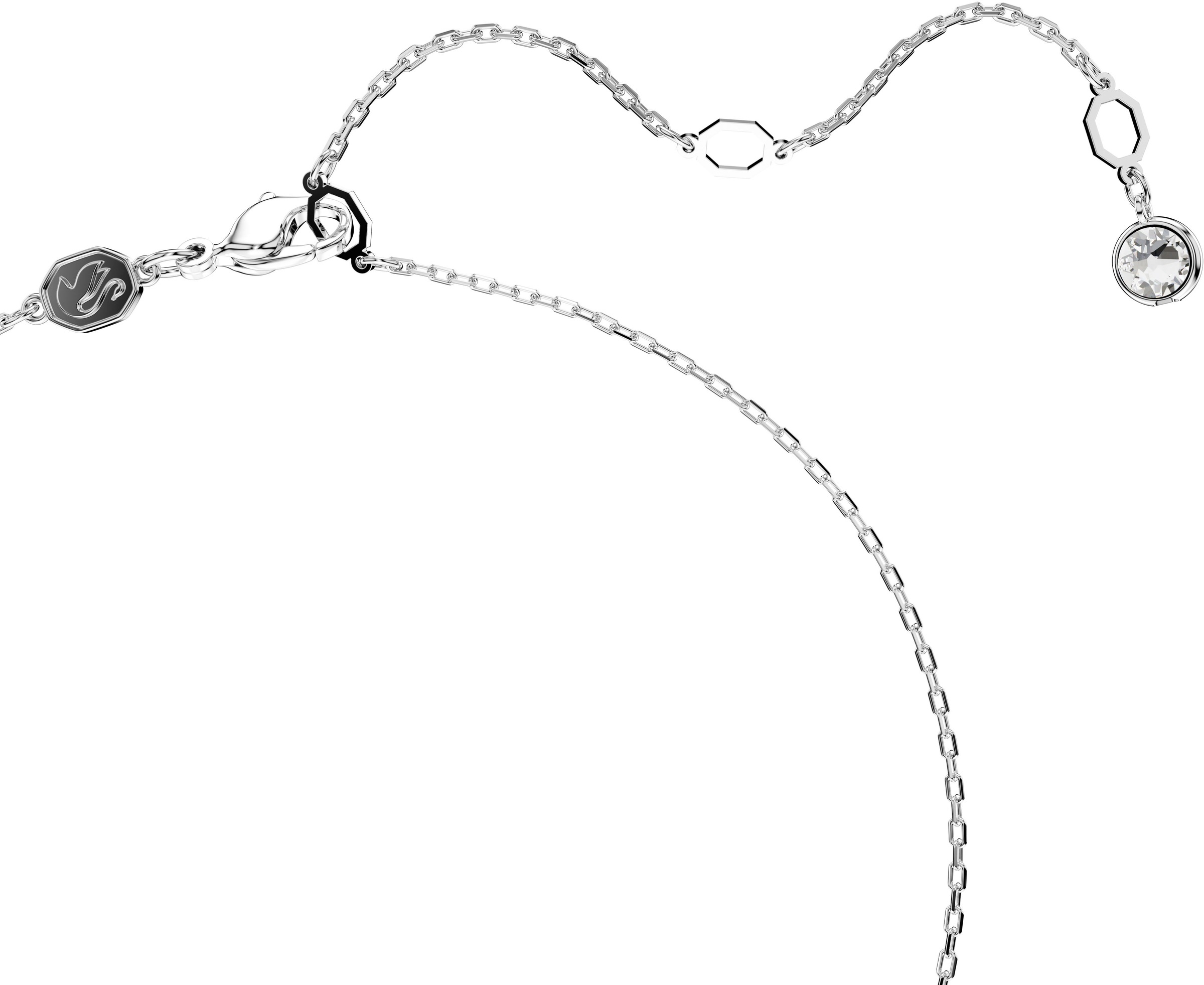 Kette mit Anhänger SWAROVSKI "Schmuck Geschenk Halskette Hyperbola Twist", silber (metallfarben, kristallweiß), Halsketten, Damen, Metall, L: 45, mit Swarovski Zirkonia (synth.) 5