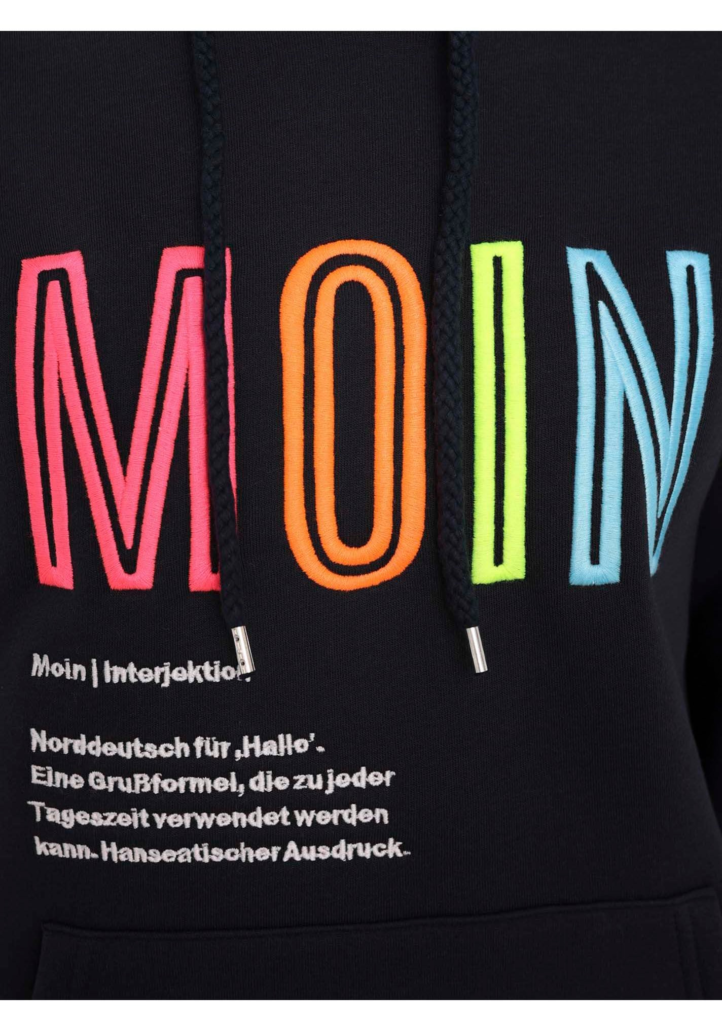 Zwillingsherz Sweatshirt, mit Kapuze, Frontprint, Neondetail