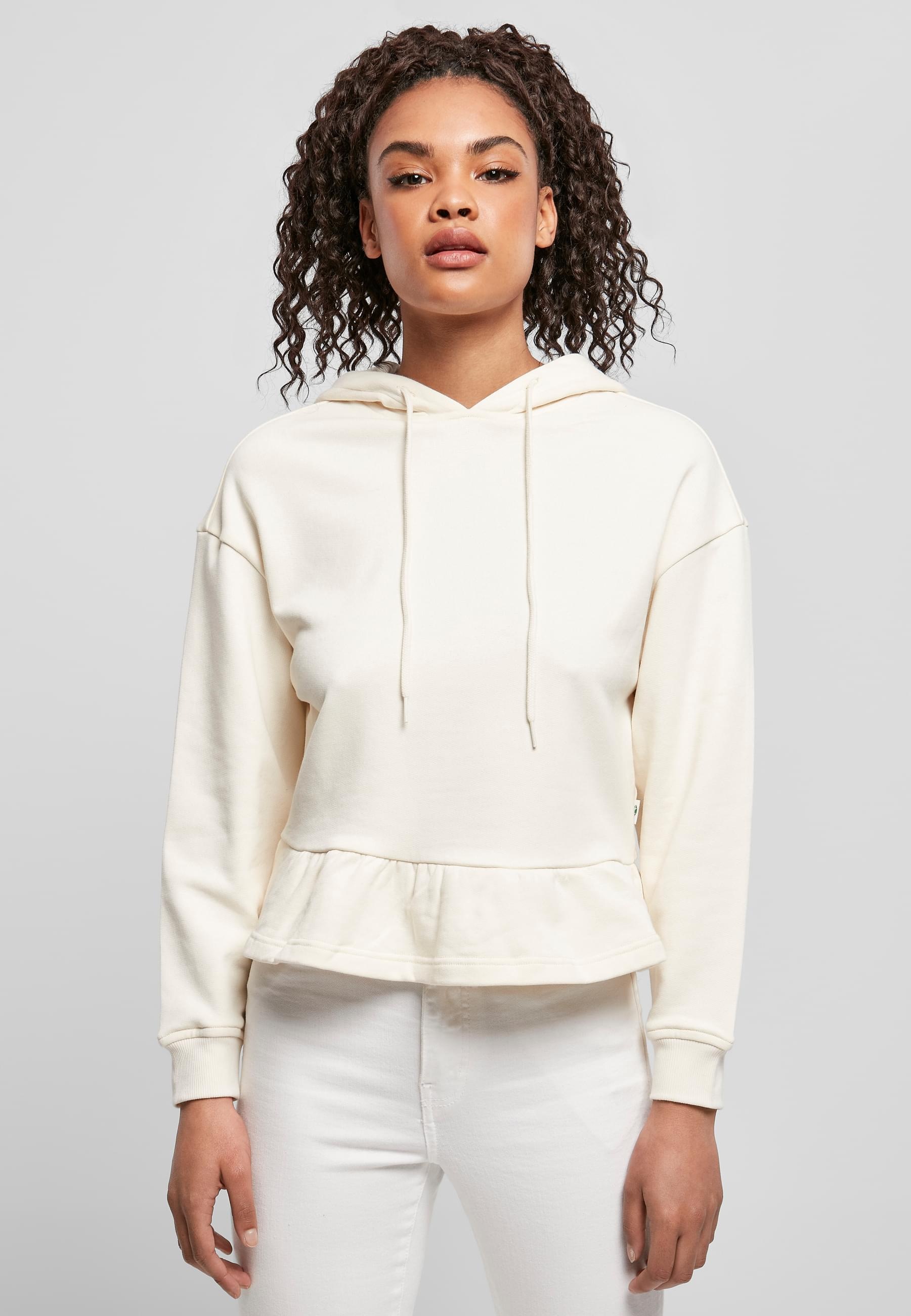 URBAN CLASSICS Kapuzenpullover »Urban Classics Damen Ladies Organic Volants Hoody«, (1 tlg.)