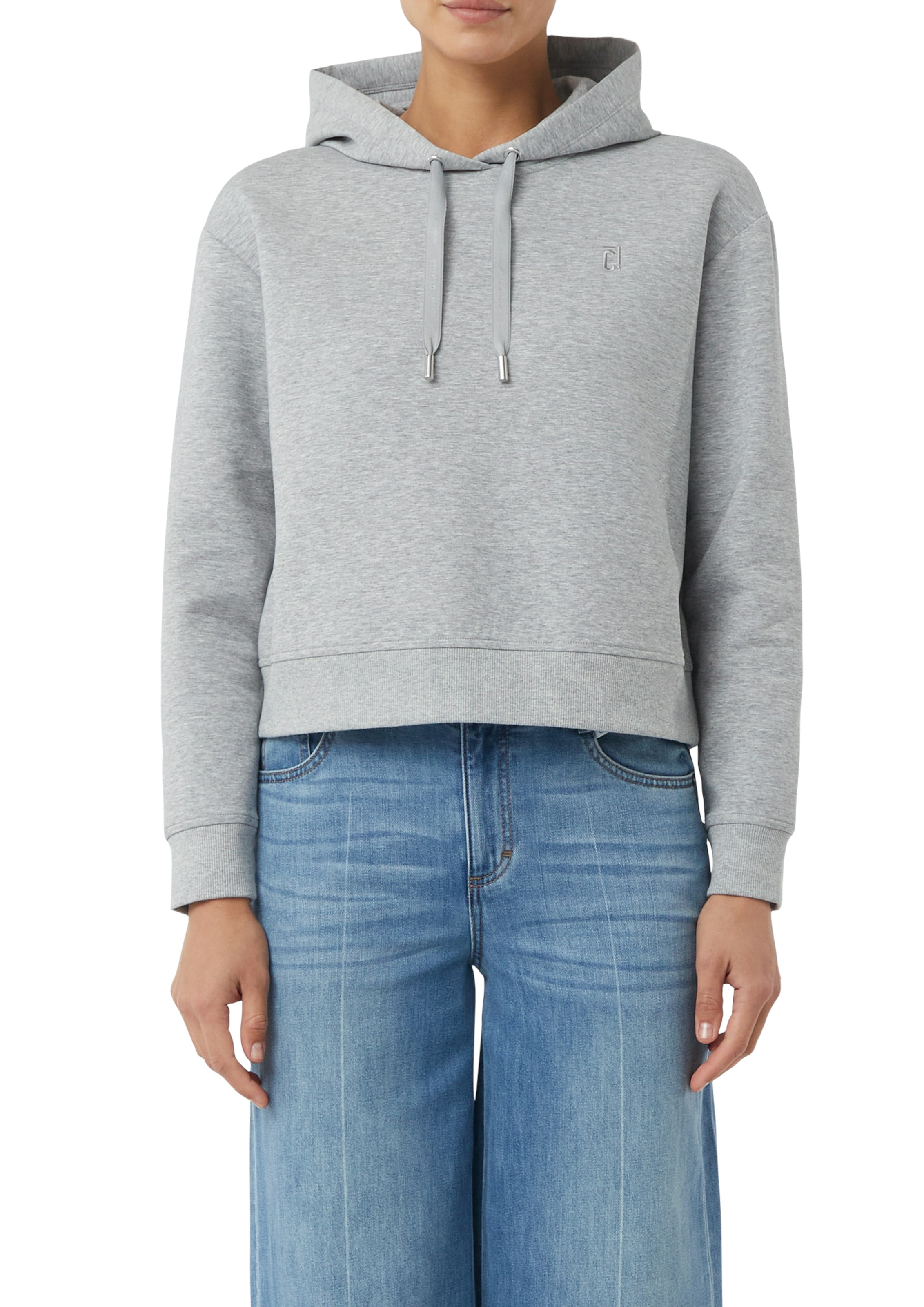 comma casual identity, cropped, casual, mit Kapuze, Baumwollmischung