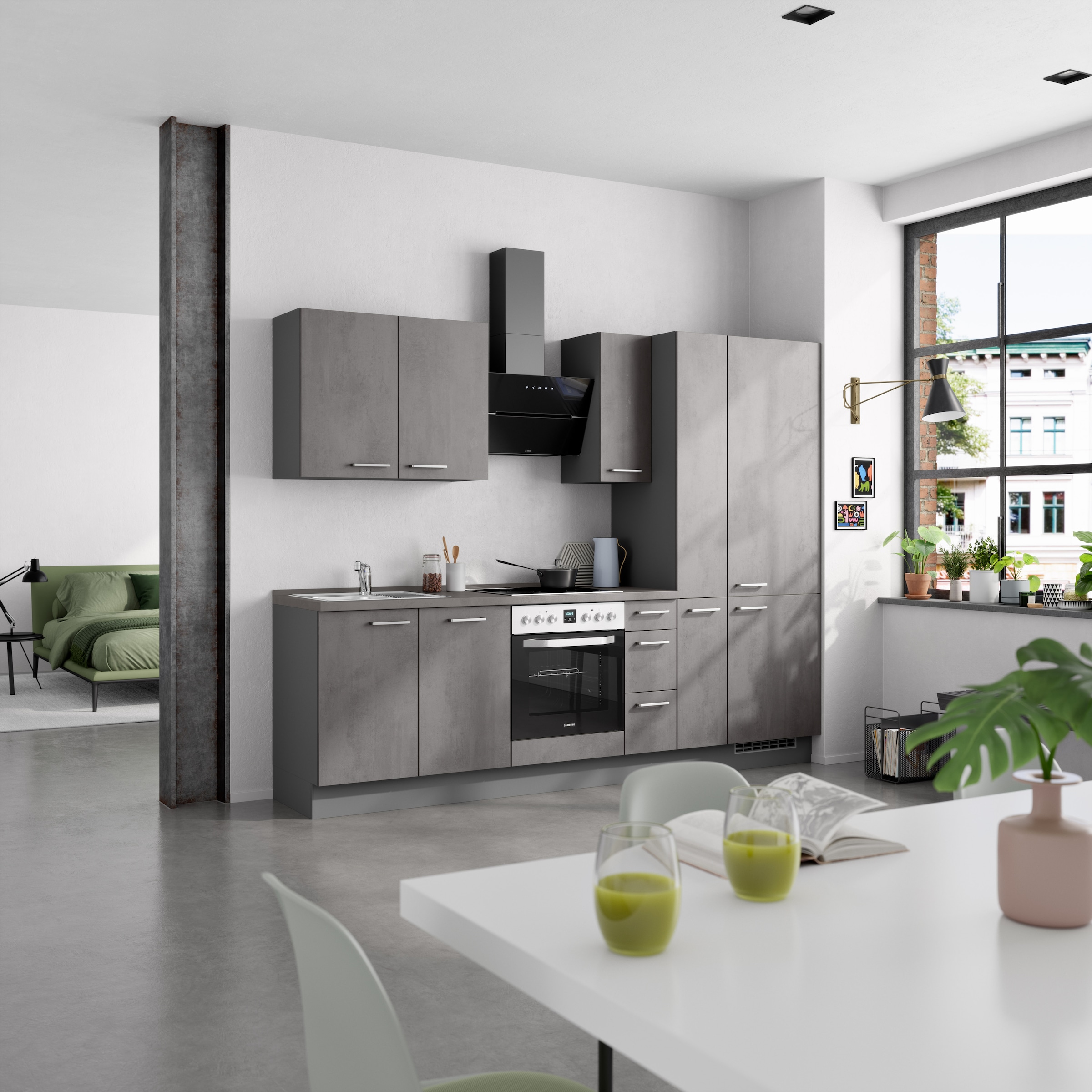 nobilia® Küchenzeile »"Riva II"«, vormontiert, Ausrichtung wählbar, Breite 270 cm, wahlw. mit E-Geräten