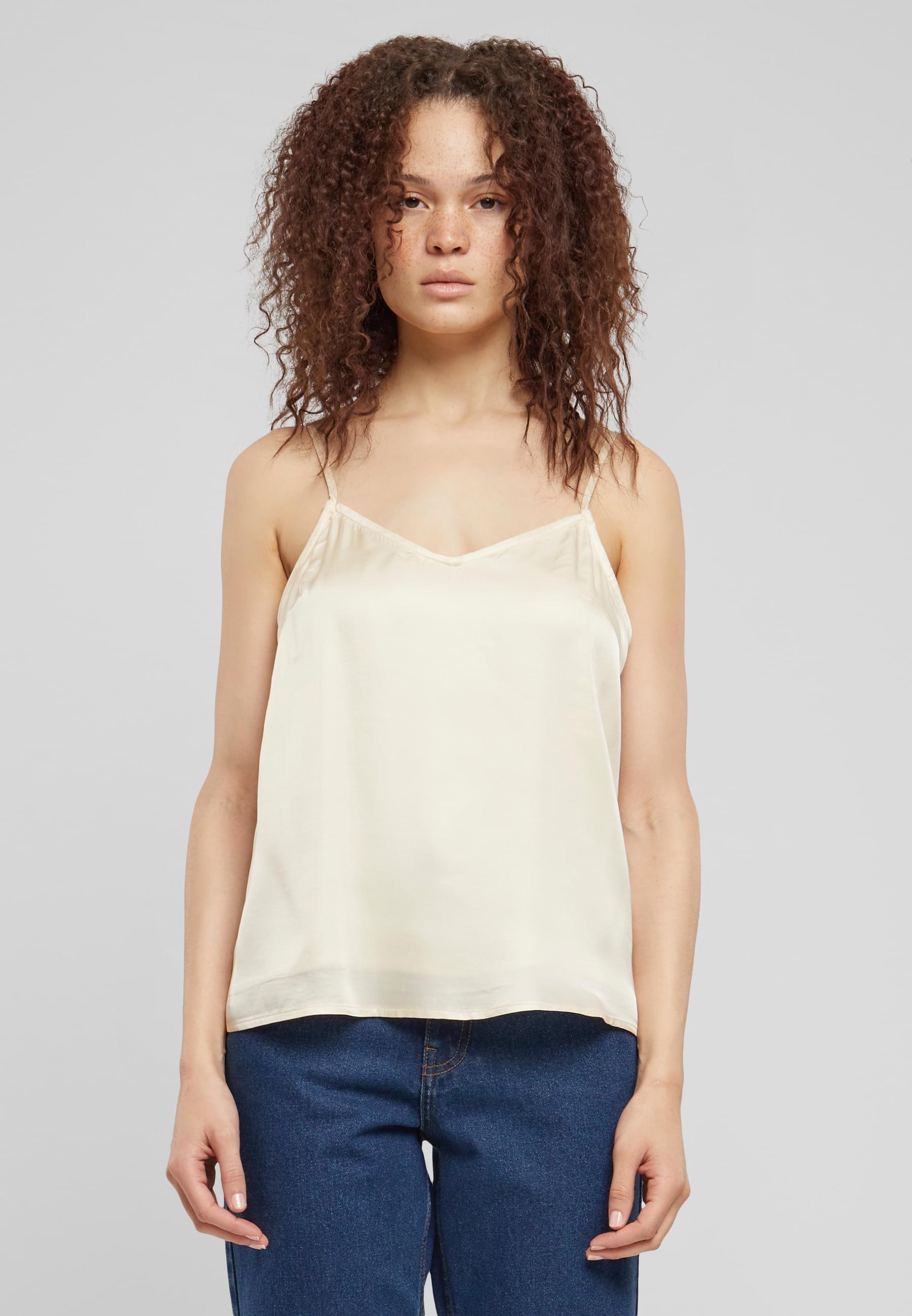 URBAN CLASSICS Muskelshirt »Urban Classics Damen Ladies Viscose Satin Slip Top«, (1 tlg.)