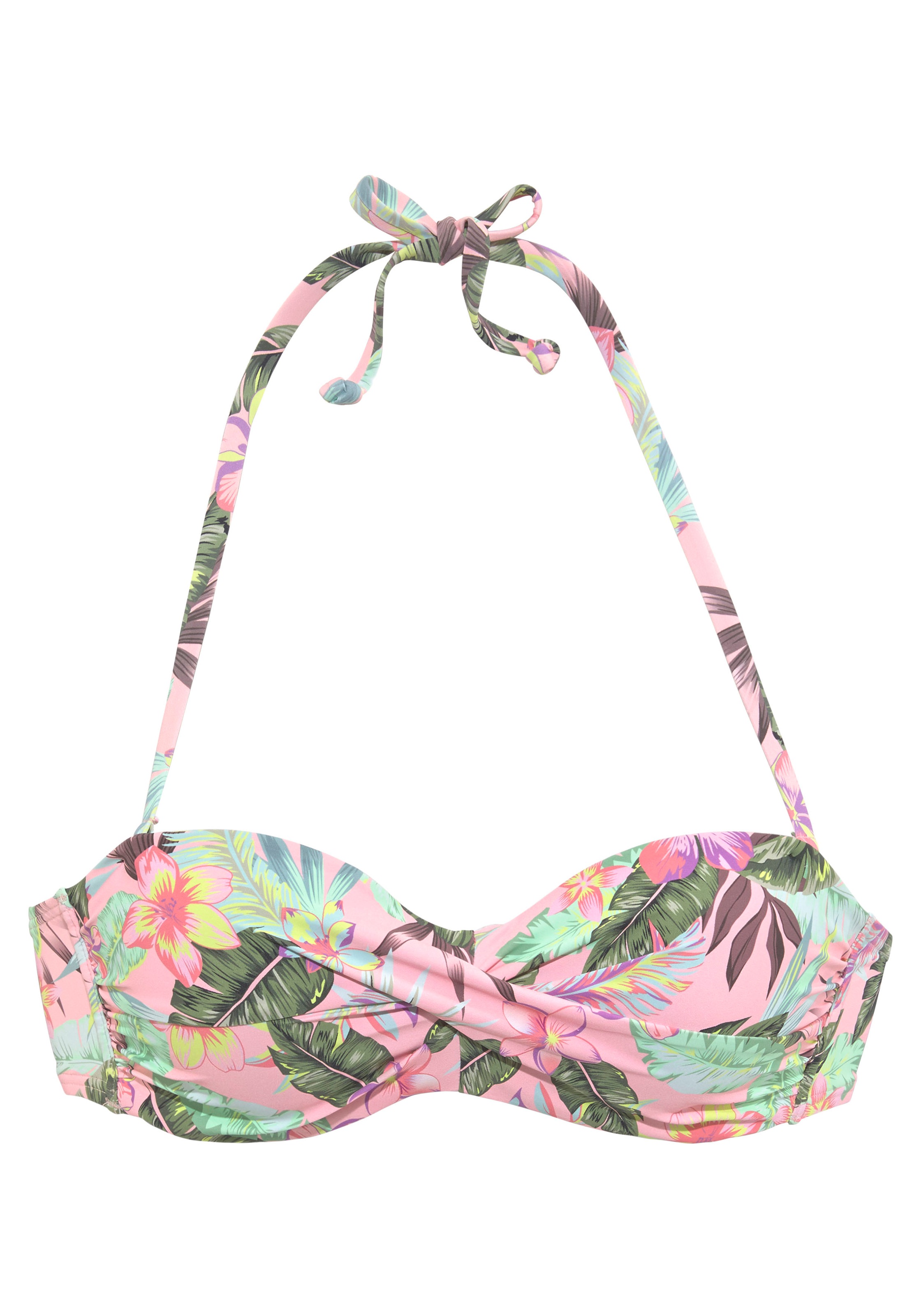 s.Oliver Bügel-Bandeau-Bikini-Top "Azalea" im tropischen Druck günstig online kaufen