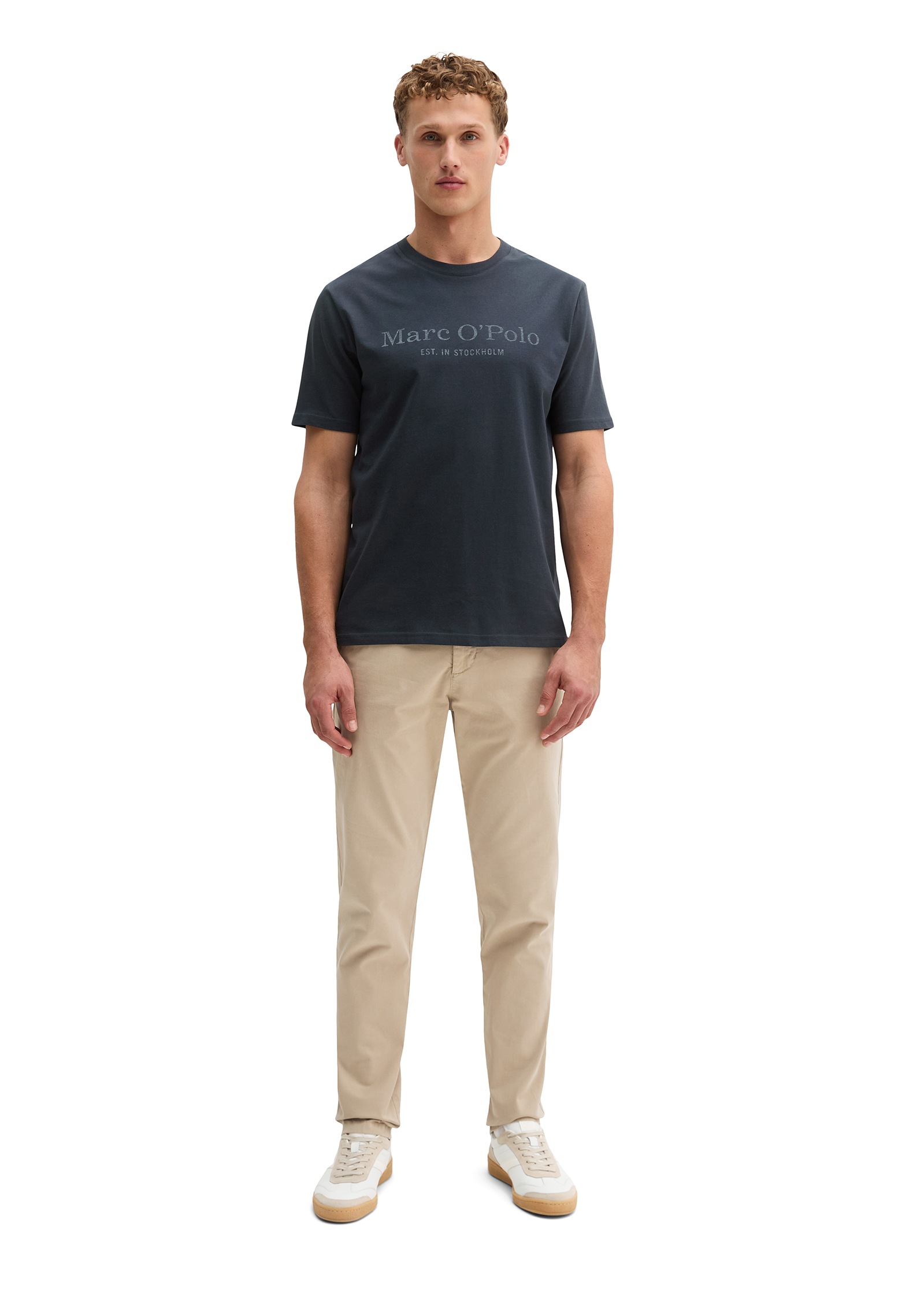 T-Shirt MARC O'POLO "aus Organic Cotton", Herren, Gr. L, blau (schwarz navy), Obermaterial: 100% Baumwolle, unifarben, Basic, Basic, Rundhals, Shirts T-Shirt 8