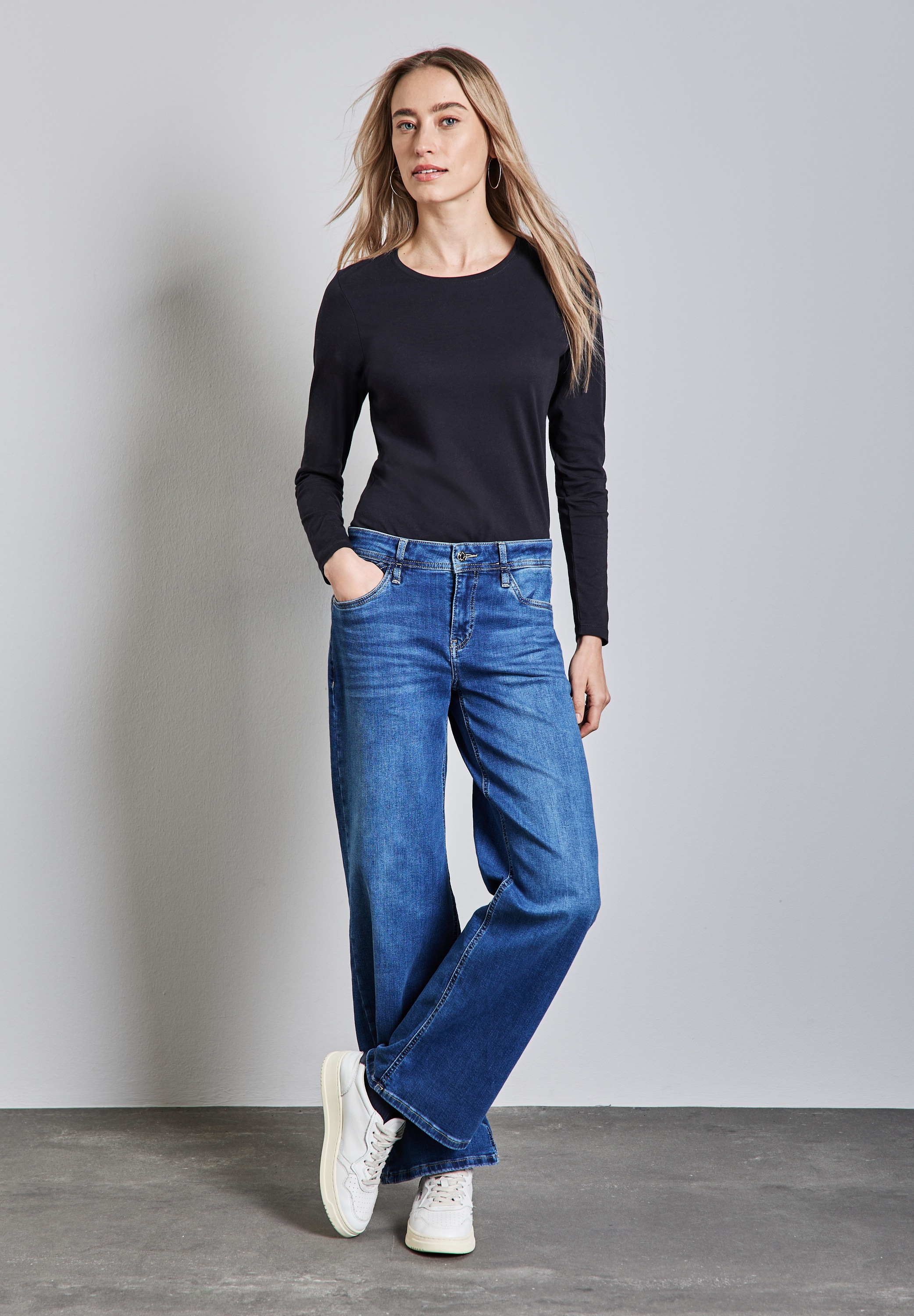 STREET ONE Langarmshirt, aus reiner Baumwolle