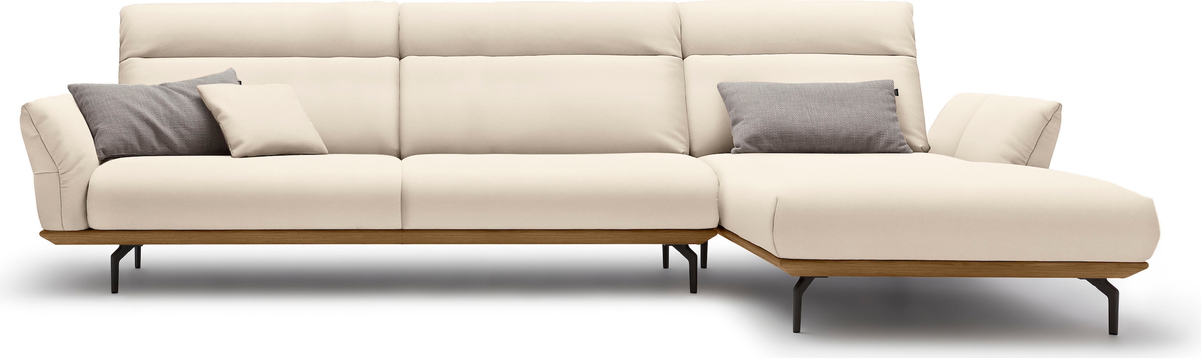 Creation BY ROLF BENZ Ecksofa "CR.460", Sockel in Nussbaum, Winkelfüße in U günstig online kaufen