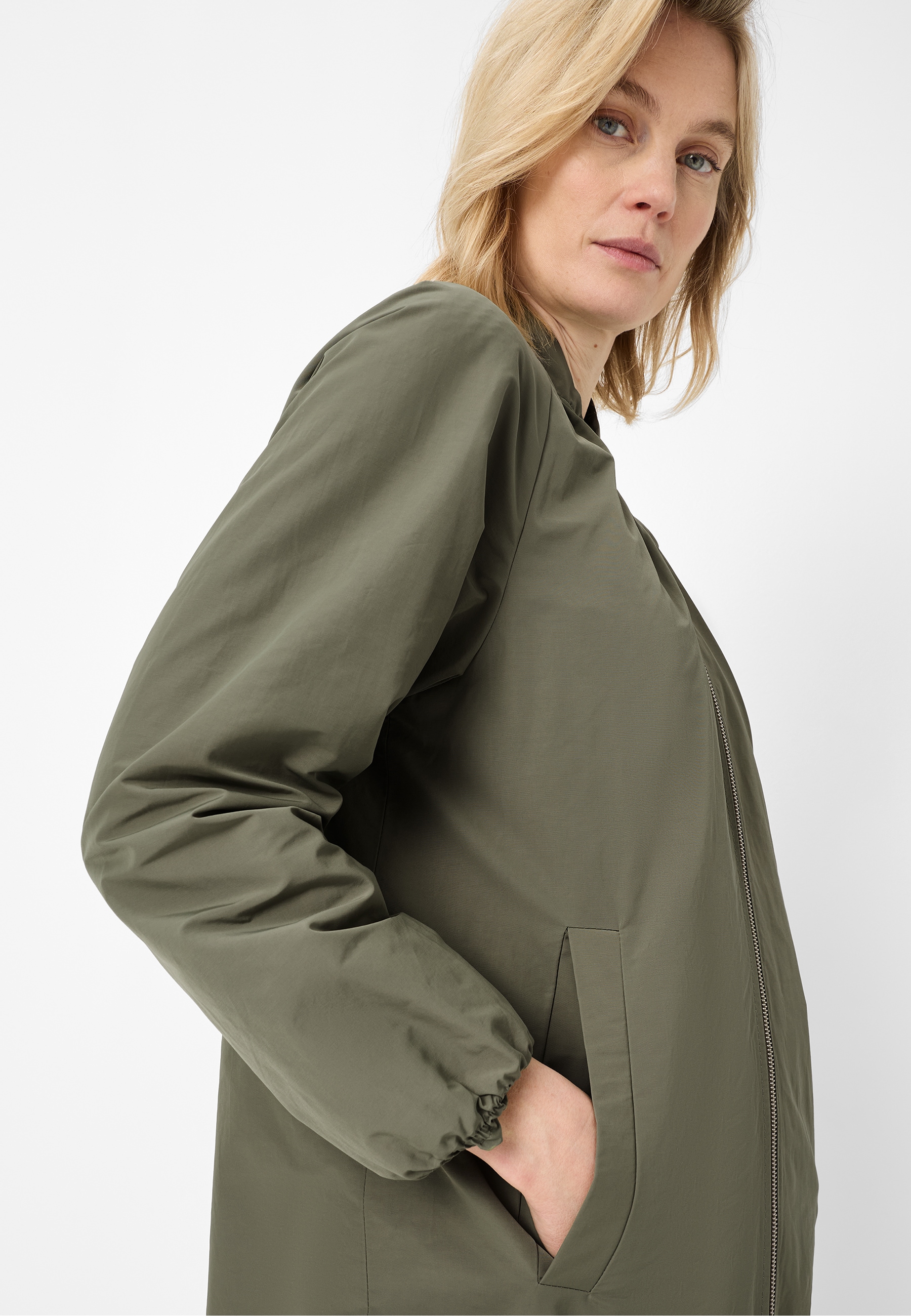 Fuchs Schmitt Kurzmantel Stehkragen, 2-Wege-Reißverschluss, Leistentaschen