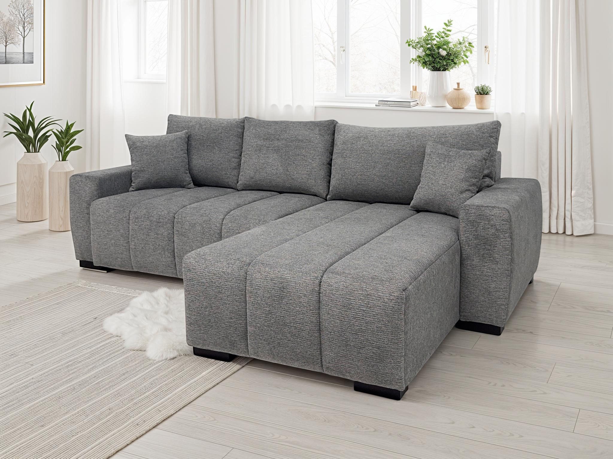 Home affaire Ecksofa "L-Form Bello" mit Bettfunktion, Bettkasten, Frei im R günstig online kaufen