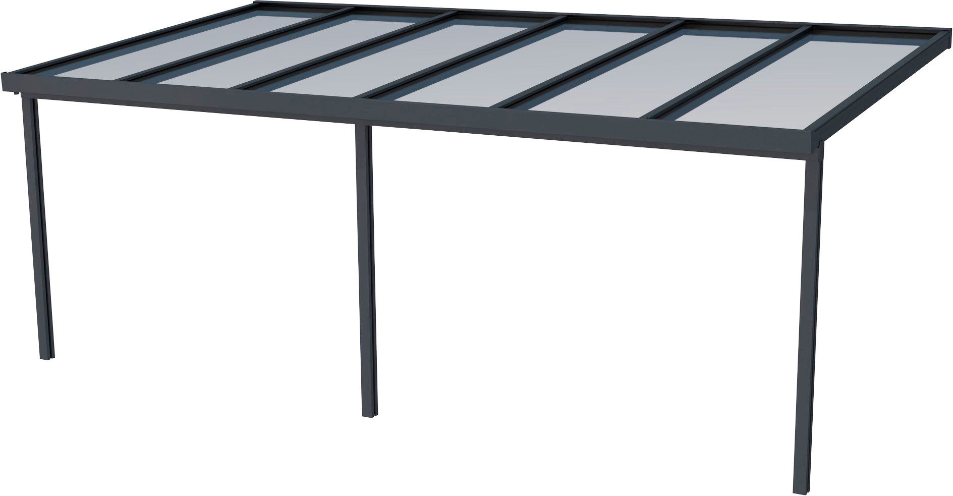 GUTTA Terrassendach "Premium", BxT: 611x306 cm, Dach Polycarbonat gestreift weiß