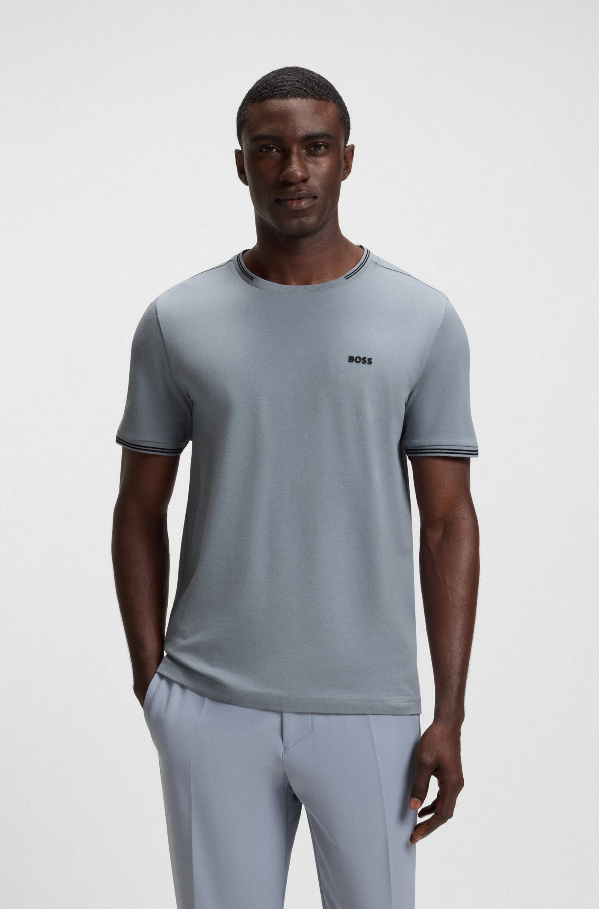 BOSS GREEN T-Shirt "Taul", mit kontrastfarbenen Streifendetails günstig online kaufen