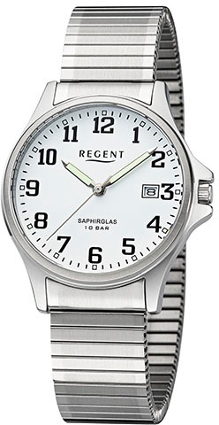 Regent Quarzuhr, Armbanduhr,Herren,Damen, Zugband, Edelstahlarmband, bis 10bar wasserd.