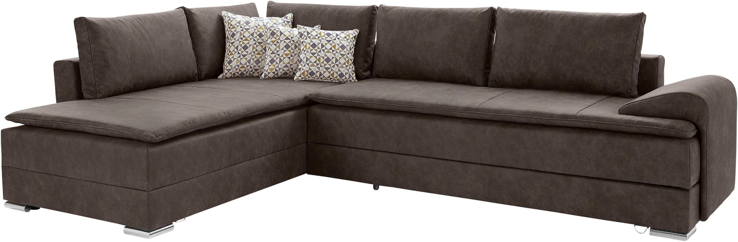 INOSIGN Ecksofa »Boxspringbett Night & Day L-Form mit Dauer-Schlaffunktion mit Armlehne«, mit Boxspring-Bettfunktion 180x200 cm und Bettkasten, Dauerschläfer!