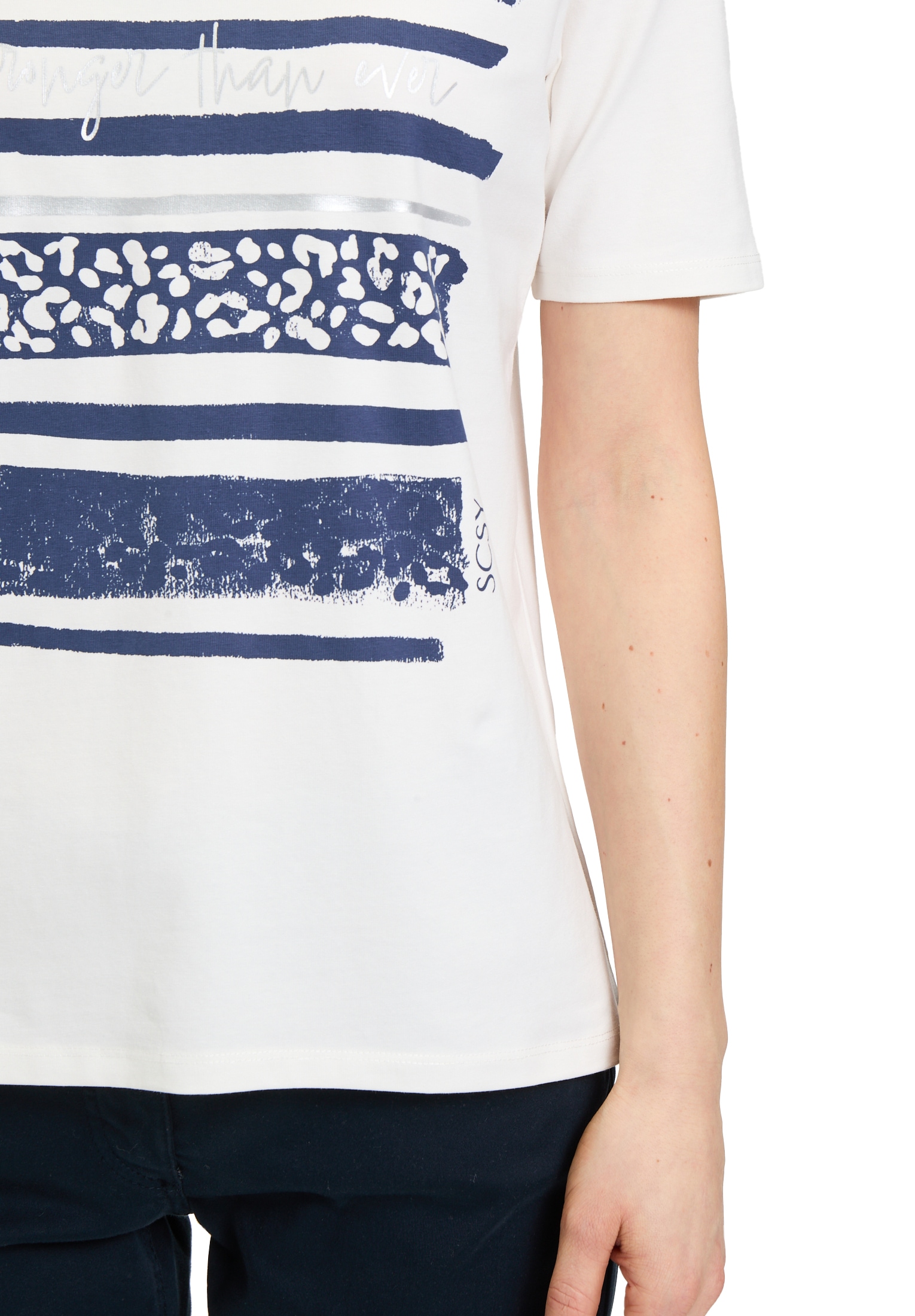 Betty Barclay Kurzarmshirt »Betty Barclay Damen Basic Shirt mit Aufdruck«, (1 tlg.), Glitzer