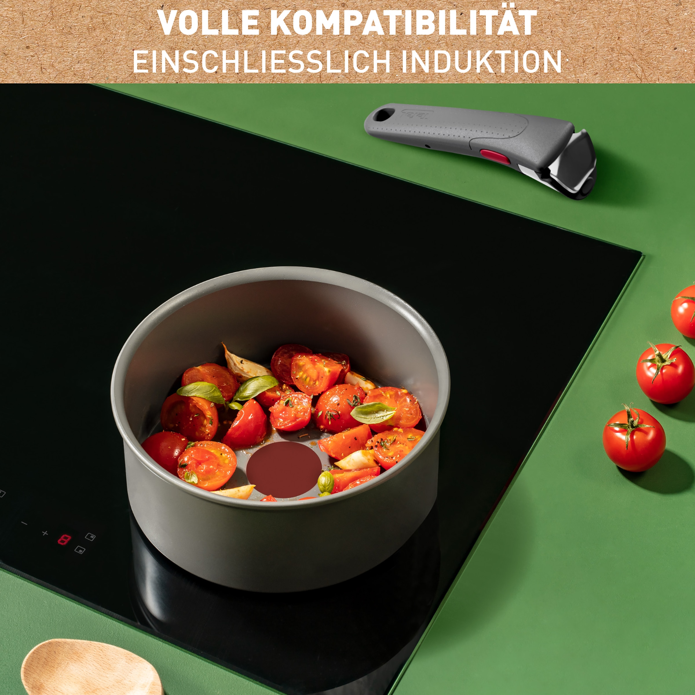 Tefal Pfannen-Set »Ingenio Renew« Aluminium Set, 11 Stk. tlg. abnehmbarer Griff, Antihaftversiegelung, Thermo-Signal, Induktion